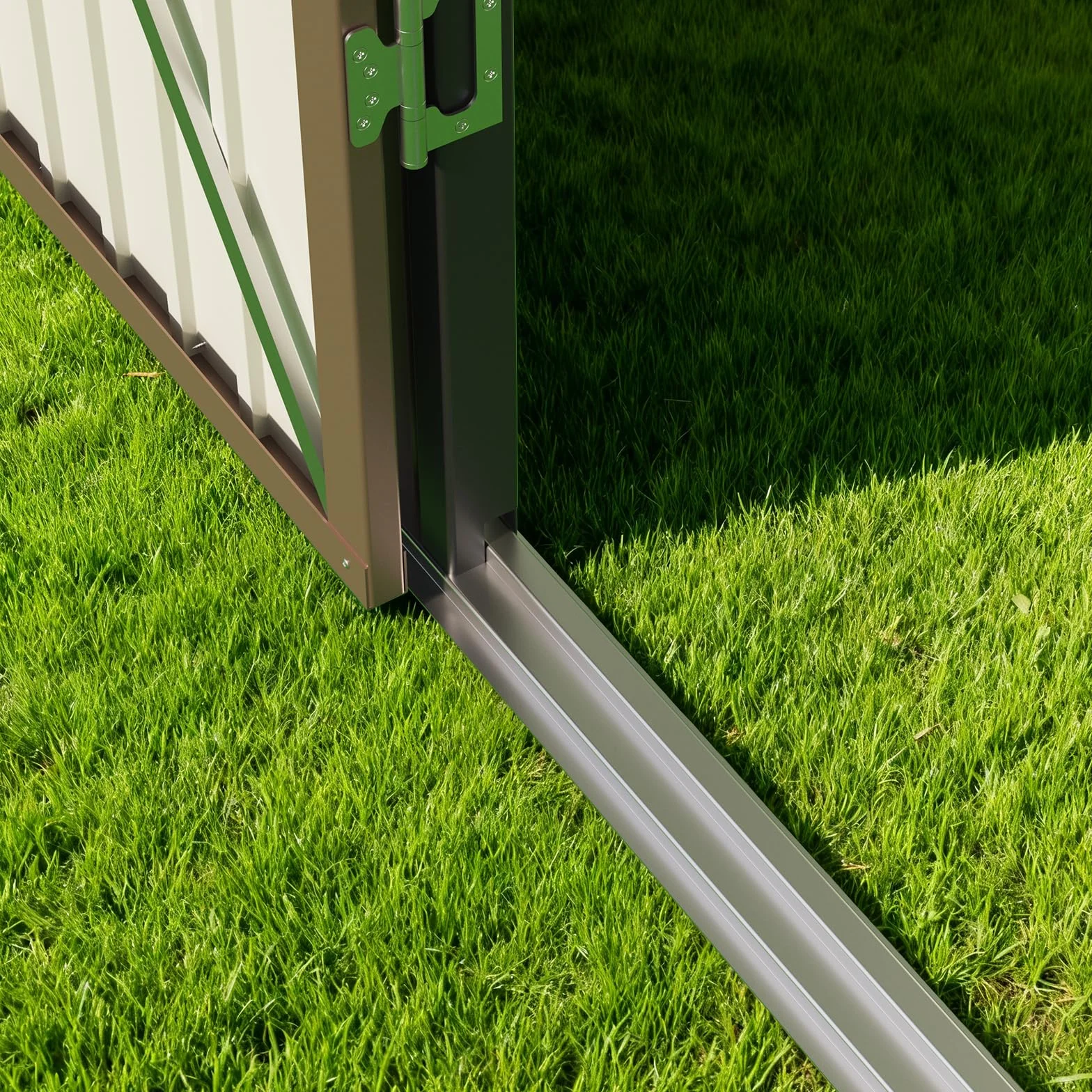 Casetta per attrezzi in metallo,Capanno per Attrezzi da Giardino in Metallo con Ripiani Regolabili, Tetto Inclinato, Prese d'Aria,per Prato, Patio e Cortile 161x94x182CM,Marrone