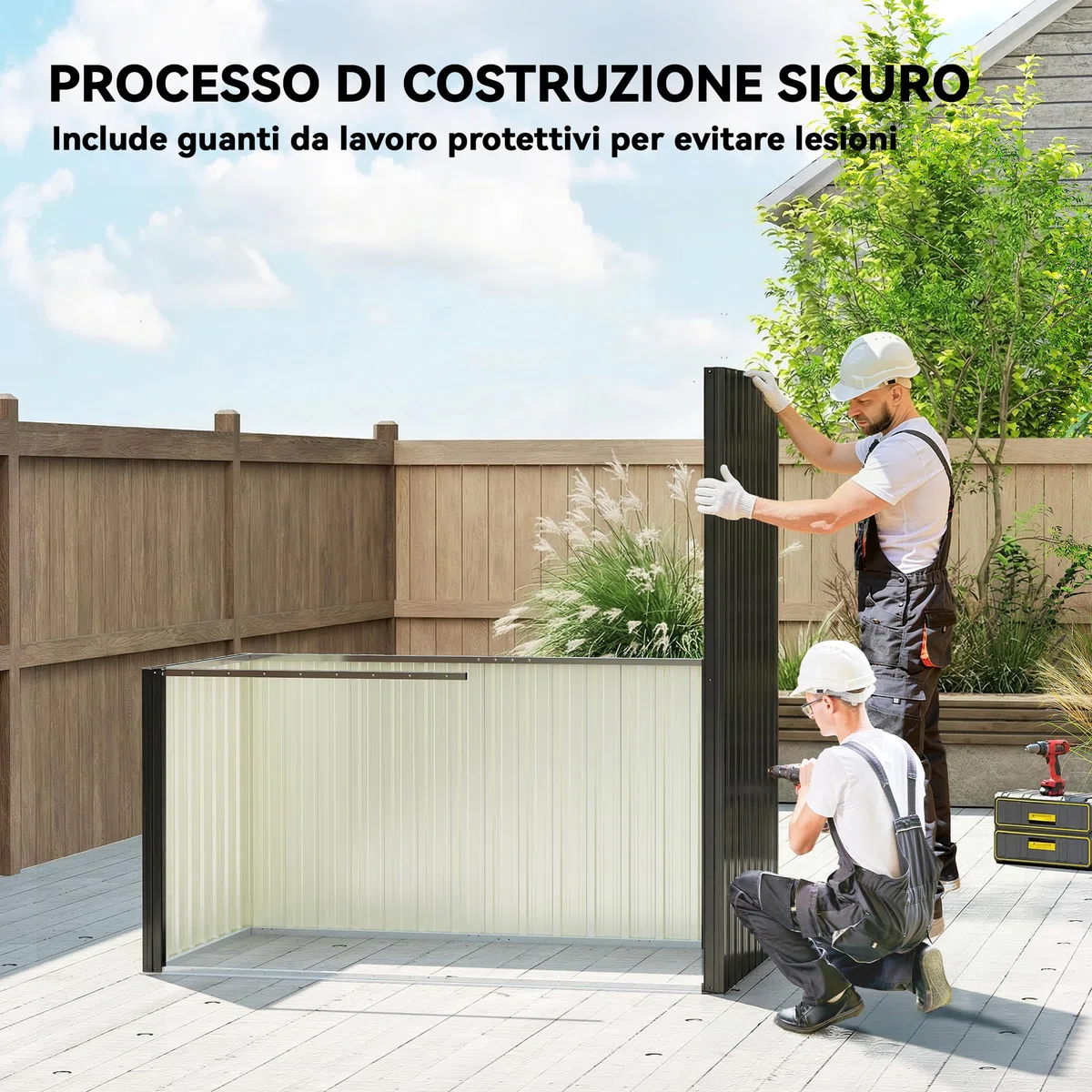 Outsunny Casetta da Giardino 1.37m² in Acciaio Zincato con Prese d'Aria, Capanno da Giardino con Porta Bloccabile, Tetto Inclinato, Guanti, Capanno Attrezzi da Esterno, 163x90x179 cm, Grigio Scuro