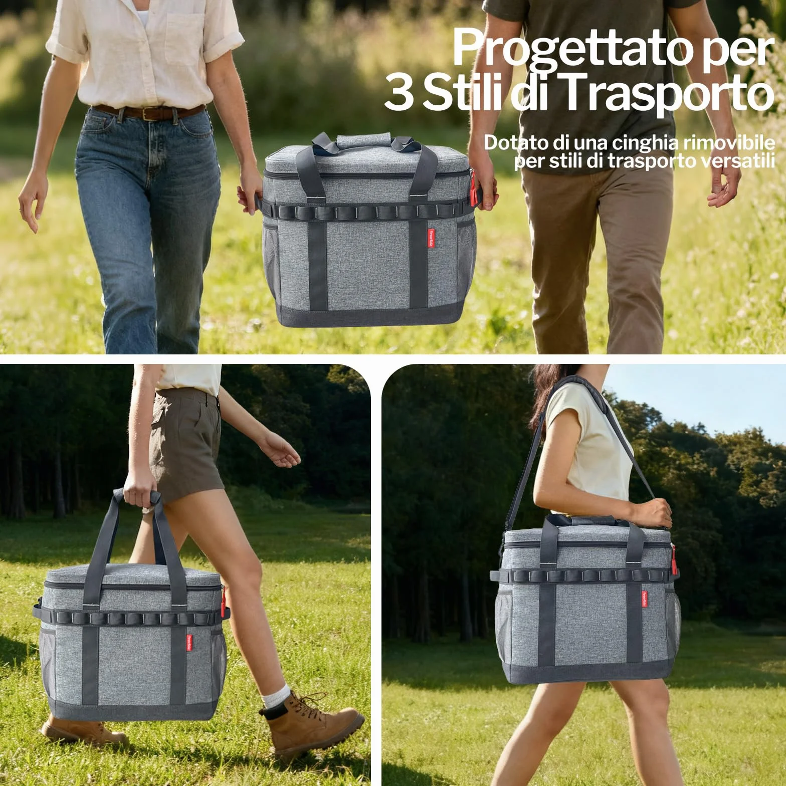 Borsa Termica 40L Raffreddamento 12 Ore Cooler Bag Portatile Manici Multipli