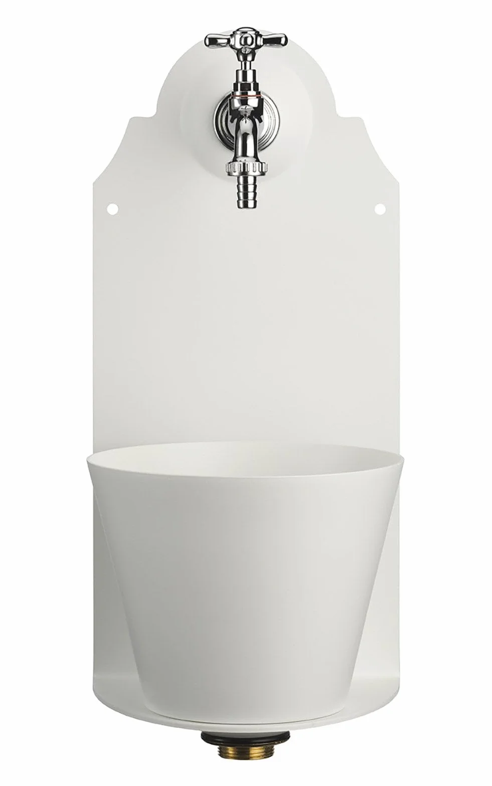 Belfer 42PR Fontana a Parete in Solido Metallo con Vaschetta Colore Bianco