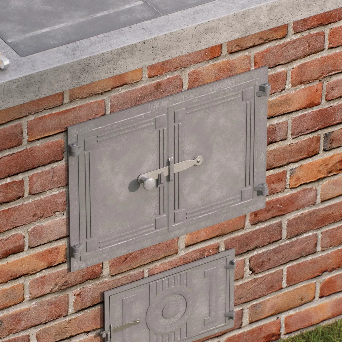Porta per forno a legna in ghisa 48 x 33 cm per forno pizza e forno a pietra