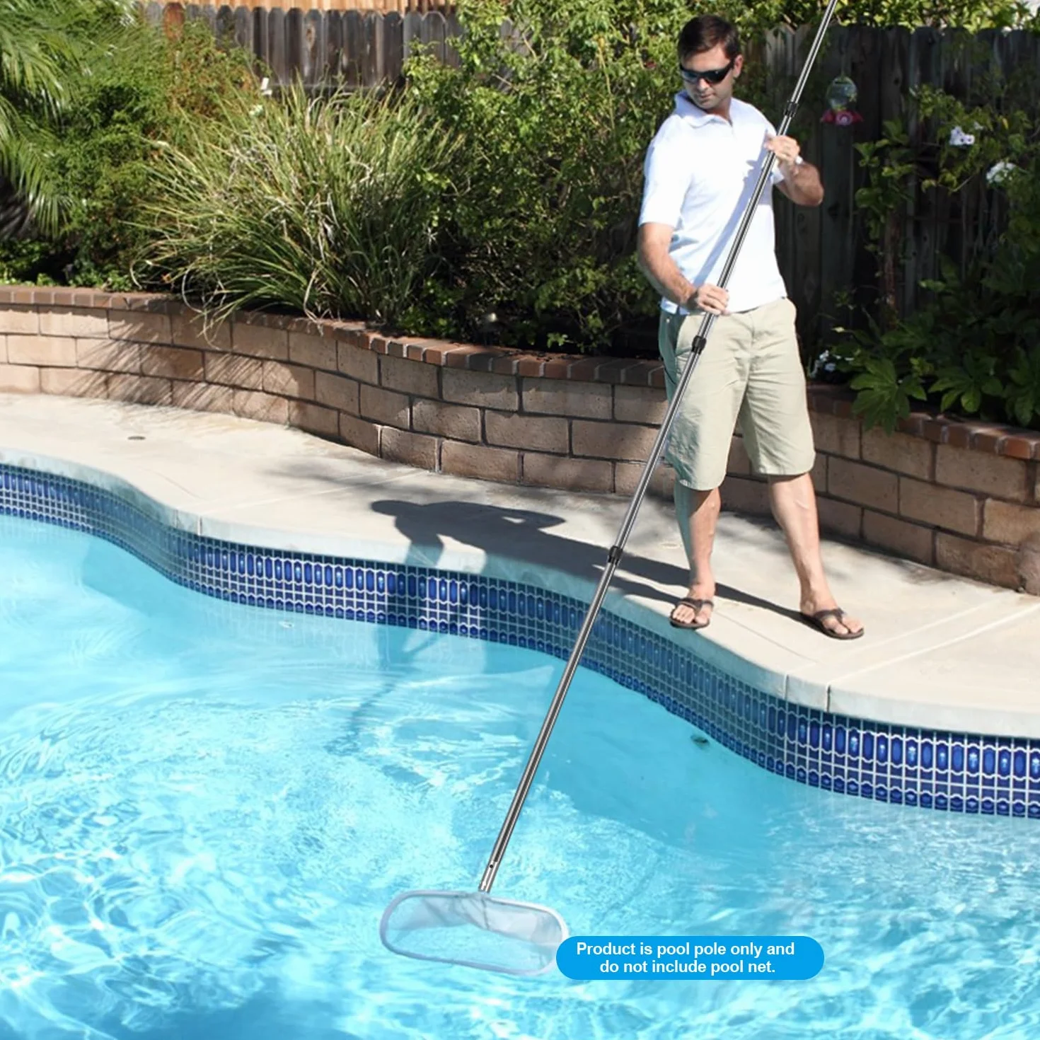 DOBEN Asta telescopica per piscina fibra di carbonio regolabile 1,4-4,6 m professionale