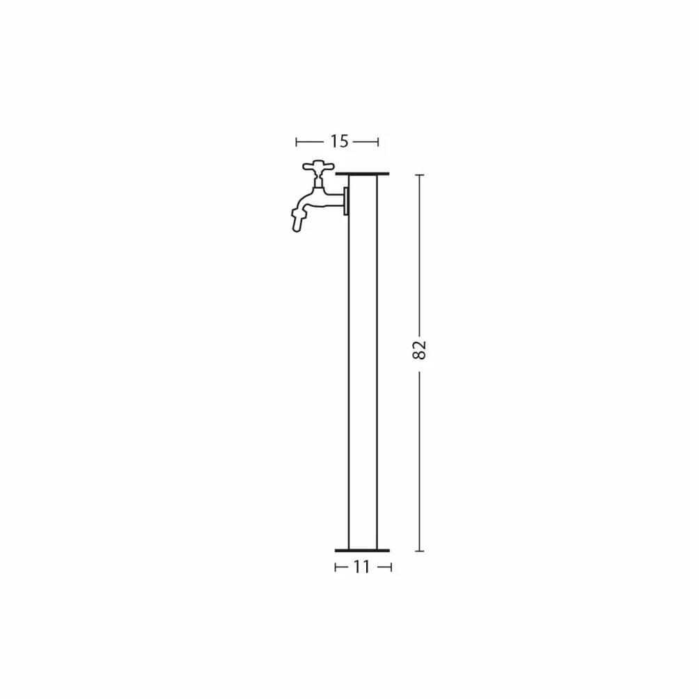 Fontana rettangolare light in metallo completa di impianto e rubinetto BEL-FER modello 42/RE, colore Antracite