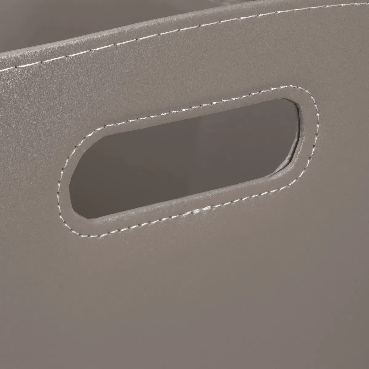 Relaxdays Cesta Portalegna in Similpelle con Manici 36x53,5x41 cm Grigio Scuro