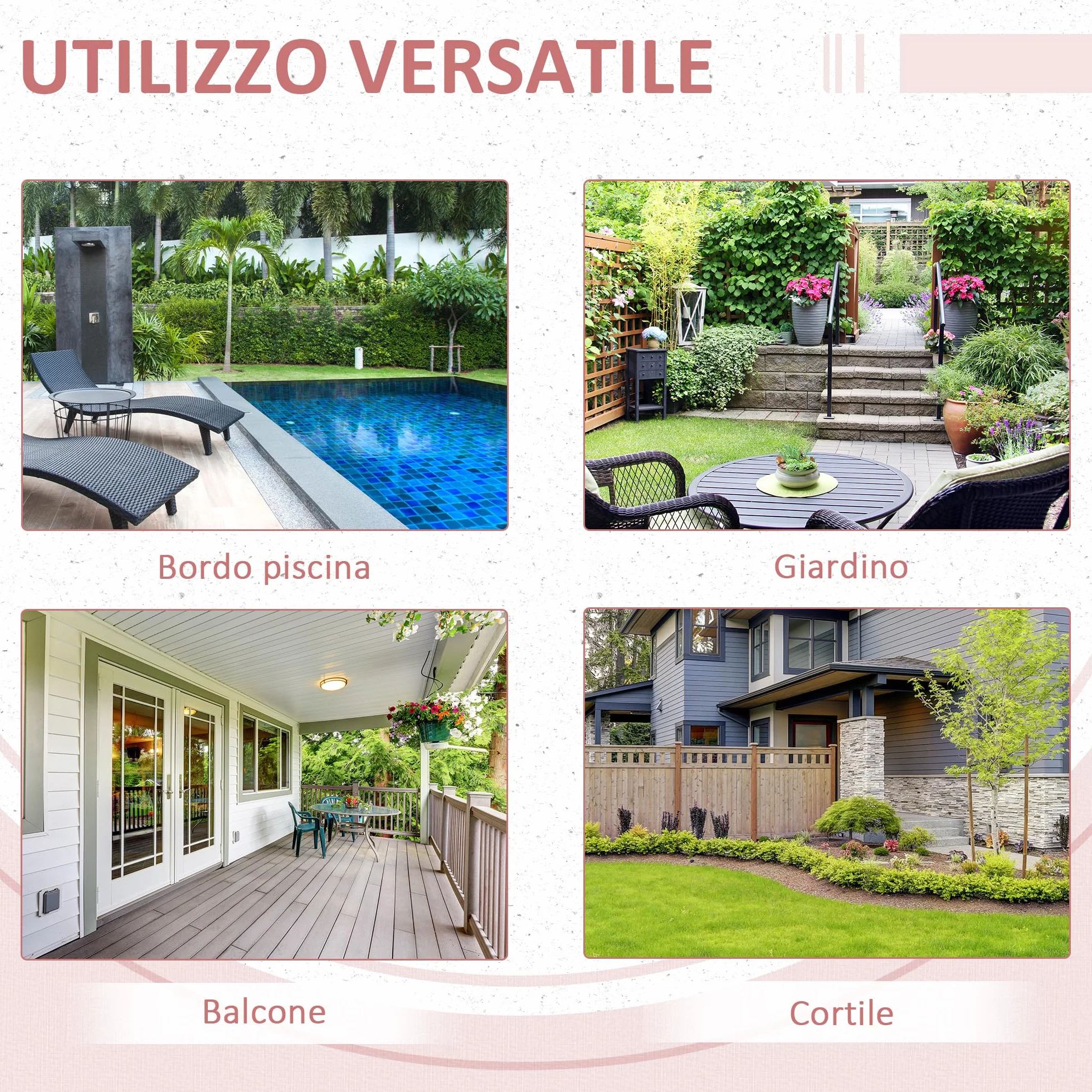 Outsunny Tavolino da Giardino Pieghevole in Rattan Sintetico e Acciaio 40x40x40cm Grigio