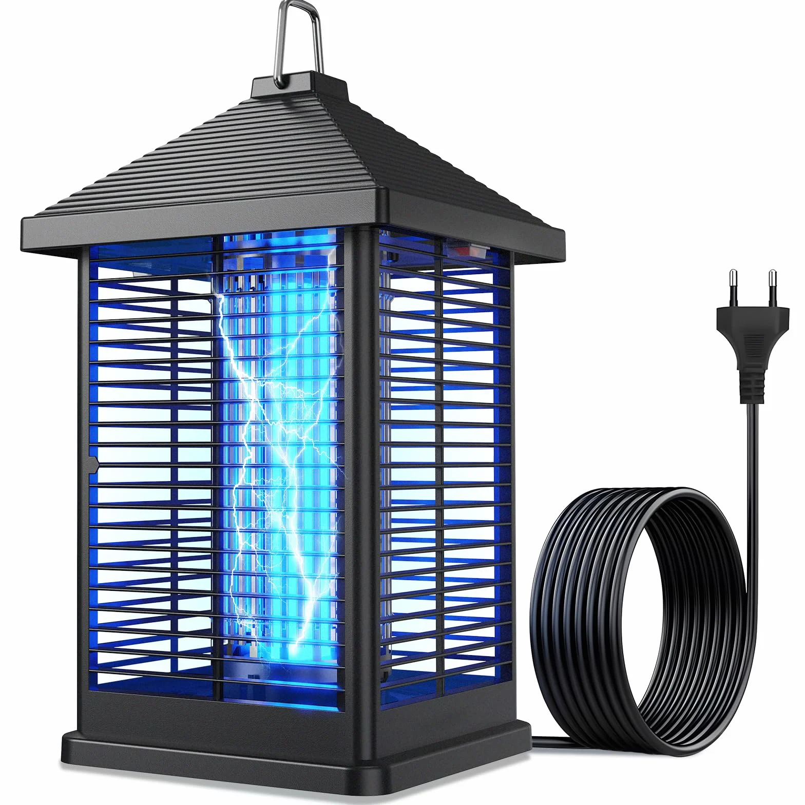 Lampada Antizanzare Elettrica 18W, 4000V Smart Auto Trappola Elettrica Anti-Insetti Volanti 80 ㎡ Copertura IPX4 Per Uso Interno Ed Esterno, Sicura Per Famiglia, Terrazza, Giardino, Campeggio, Casa