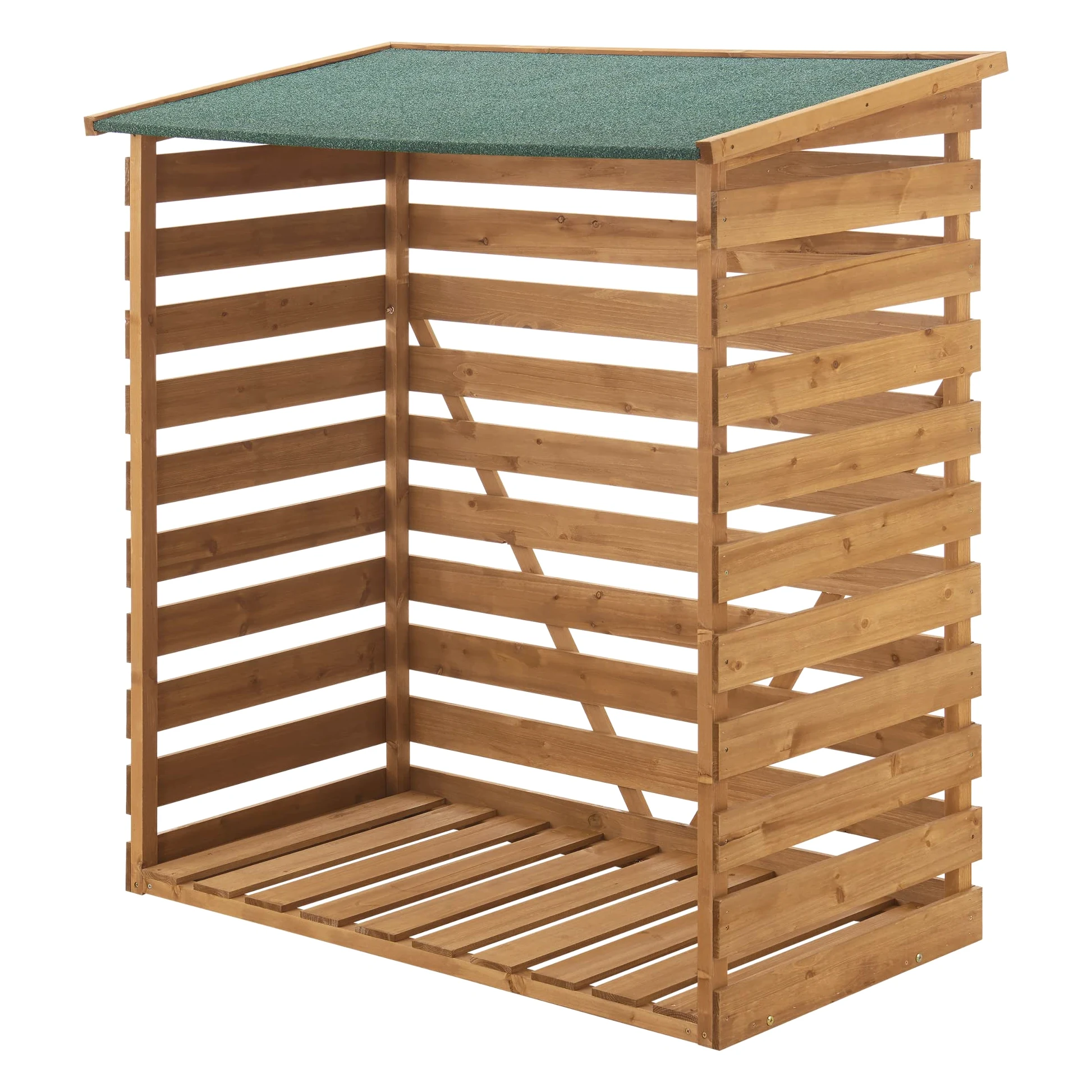 Legnaia da Esterno Abete con Tetto in Bitume Deposito Coperto per Legna da Ardere 123 x 116 x 64 cm