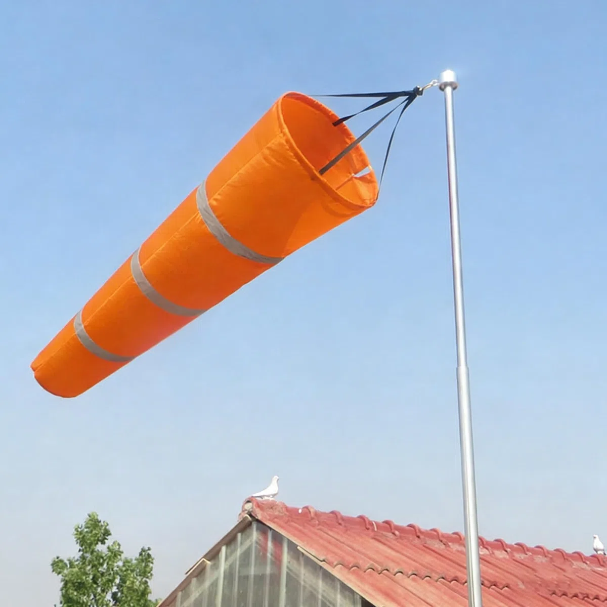 Manica a Vento Palo da Giardino con Snodo Girevole Arancione/Rosso 1m