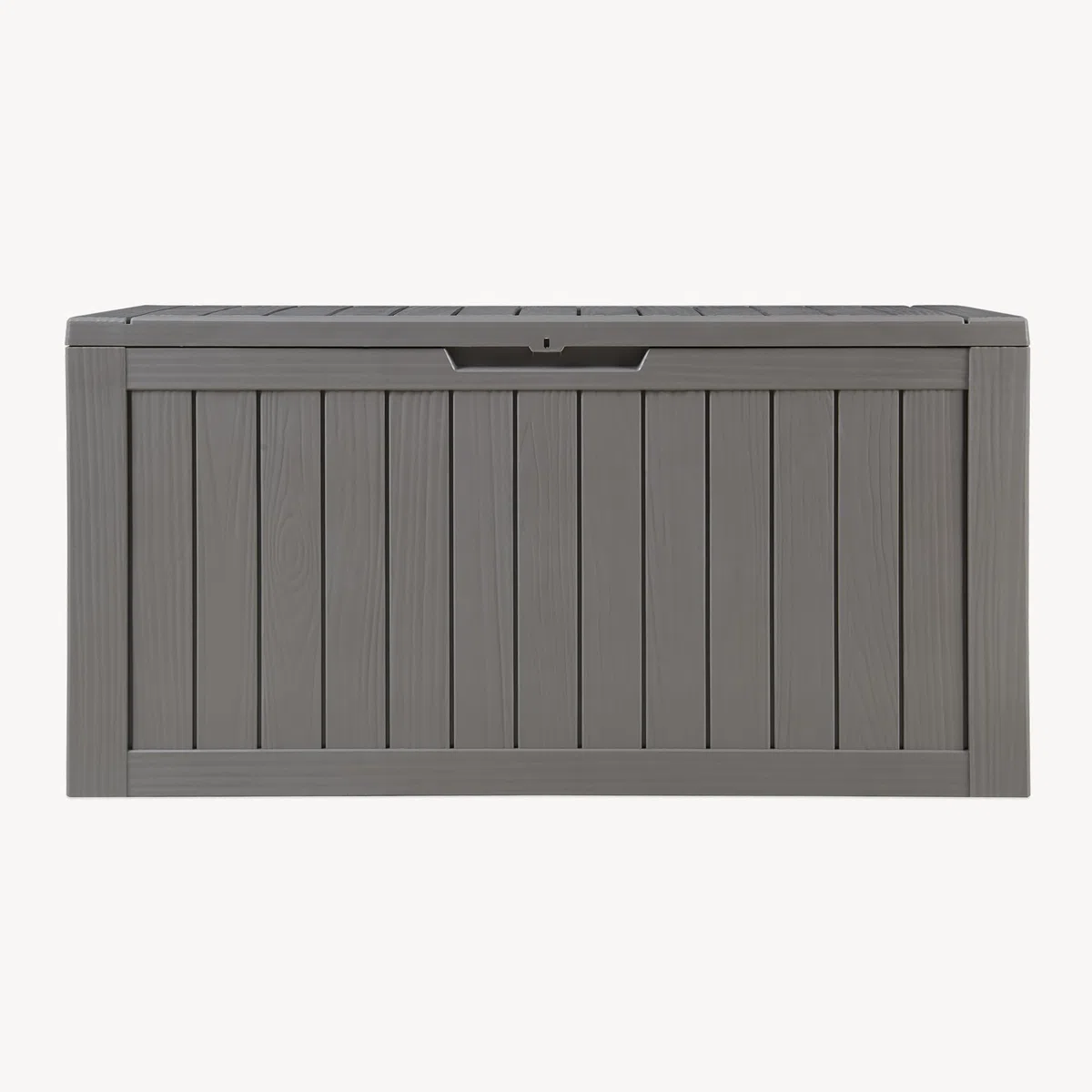 casa.pro Baule da Giardino Contenitore per Esterno Portatutto da 300 L in Plastica Cassone Multiuso Impermeabile Attrezzi Cuscini per Balcone Patio Outdoor 117x47x59 cm - Grigio Chiaro, Effetto Legno