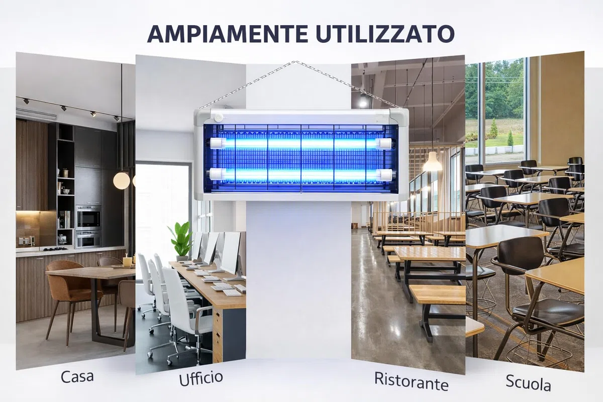 Lampada Antizanzare Elettrica 30W LED UV – Ammazza Zanzare e Antimosche con Griglia Elettrica e Vassoio Estraibile, Struttura in Alluminio con Catena per Soffitto, per Casa, Terrazza e Giardino