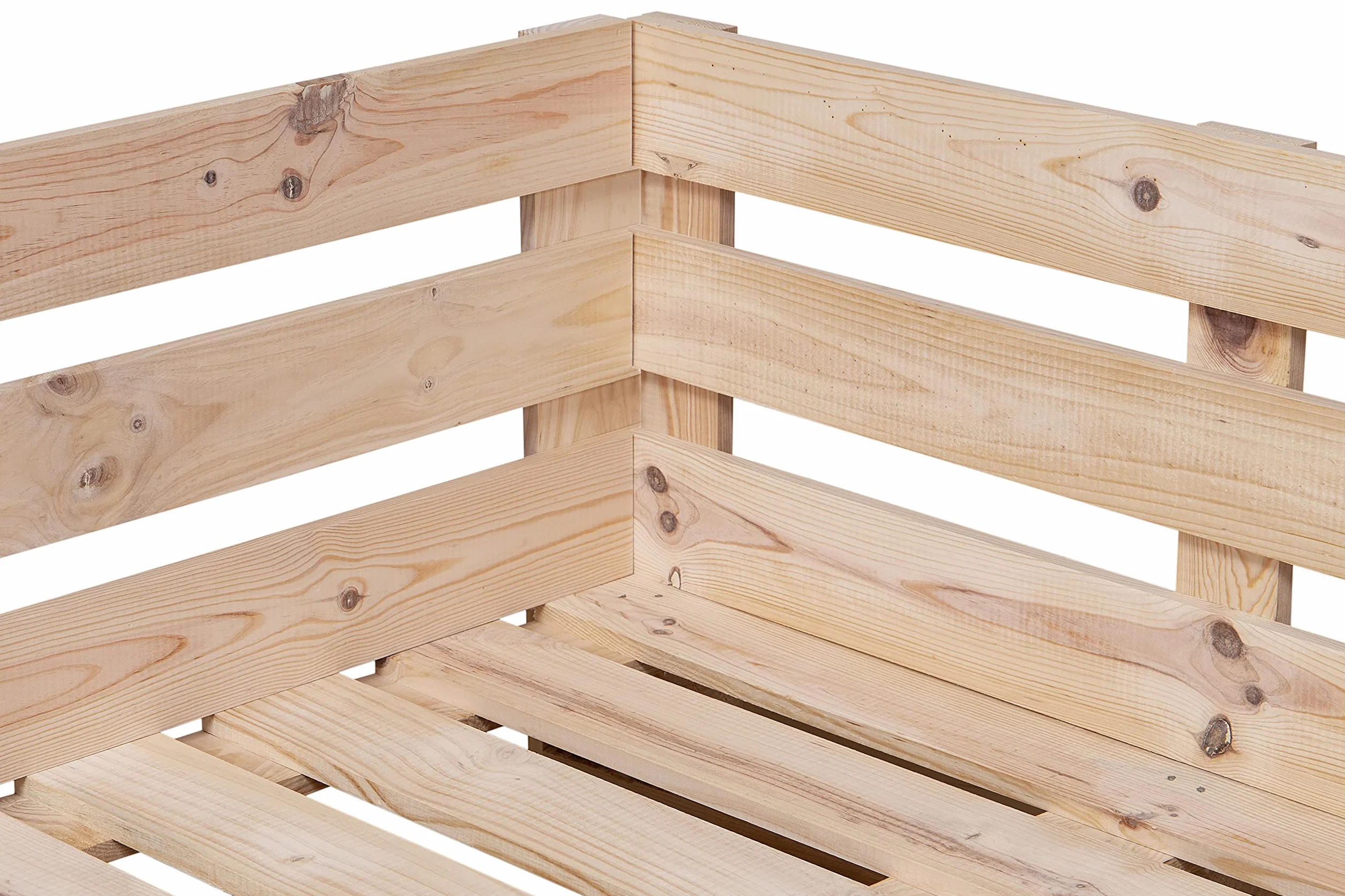 Divano di pallet levigato e spazzolato, per interni ed esterni, poltrona/divano per patio (120 x 60 cm, finitura grezza)
