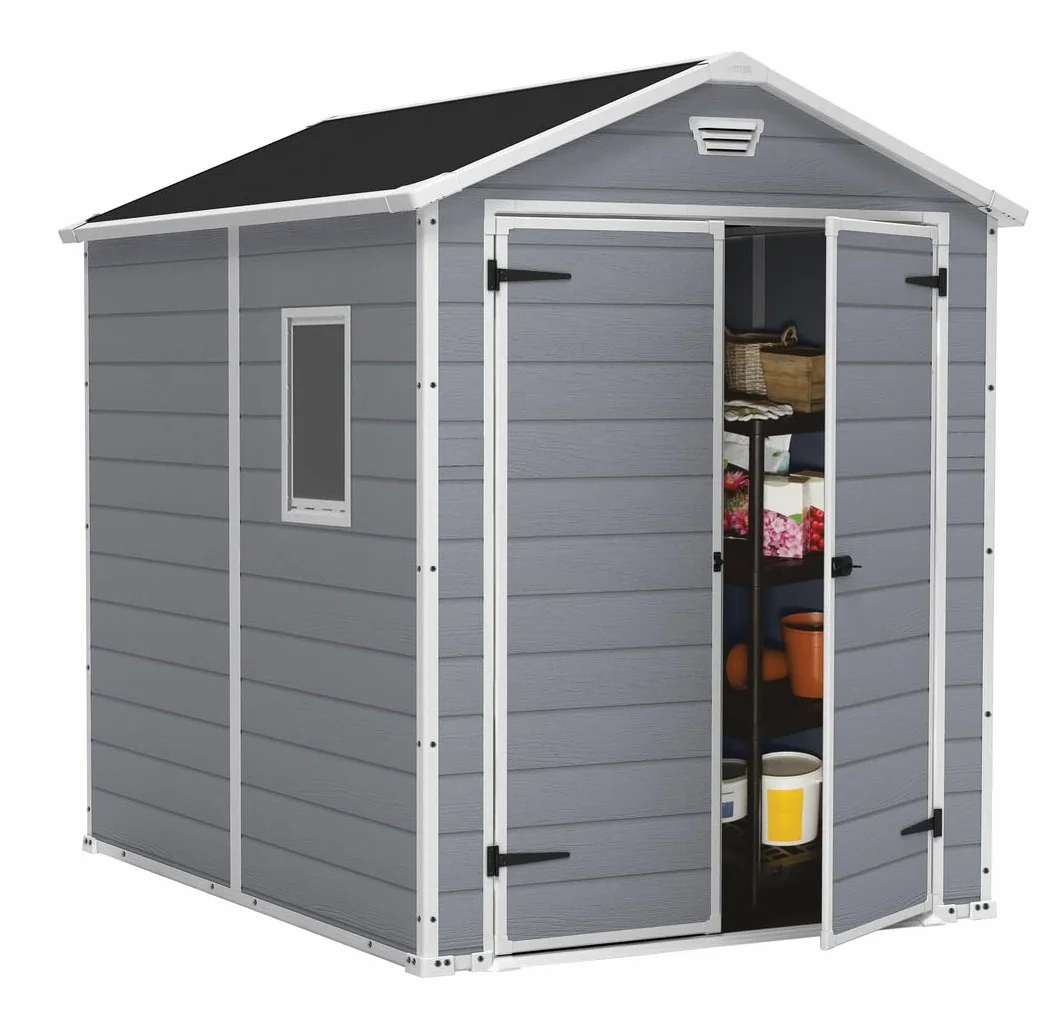 Keter Casetta da Giardino, Manor 6x8, Grigia, 185,8 x 236,8 x 227H cm