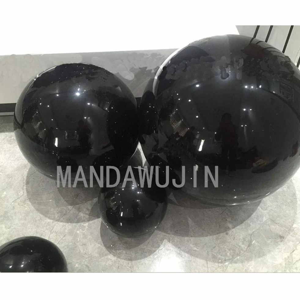 Sfera da Giardino a Specchio 30 cm Acciaio Inox Nero Lucidato Riflettente