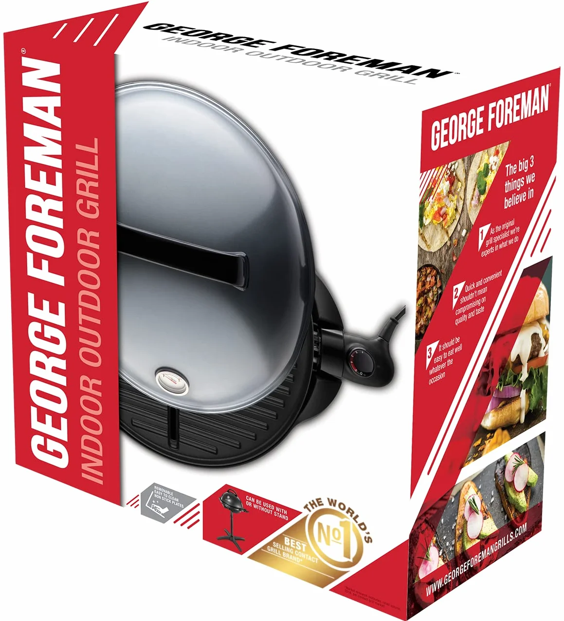 George Foreman Grill Elettrico 2 in 1 2400 W Ø44,5 cm Tavolo Pedistallo
