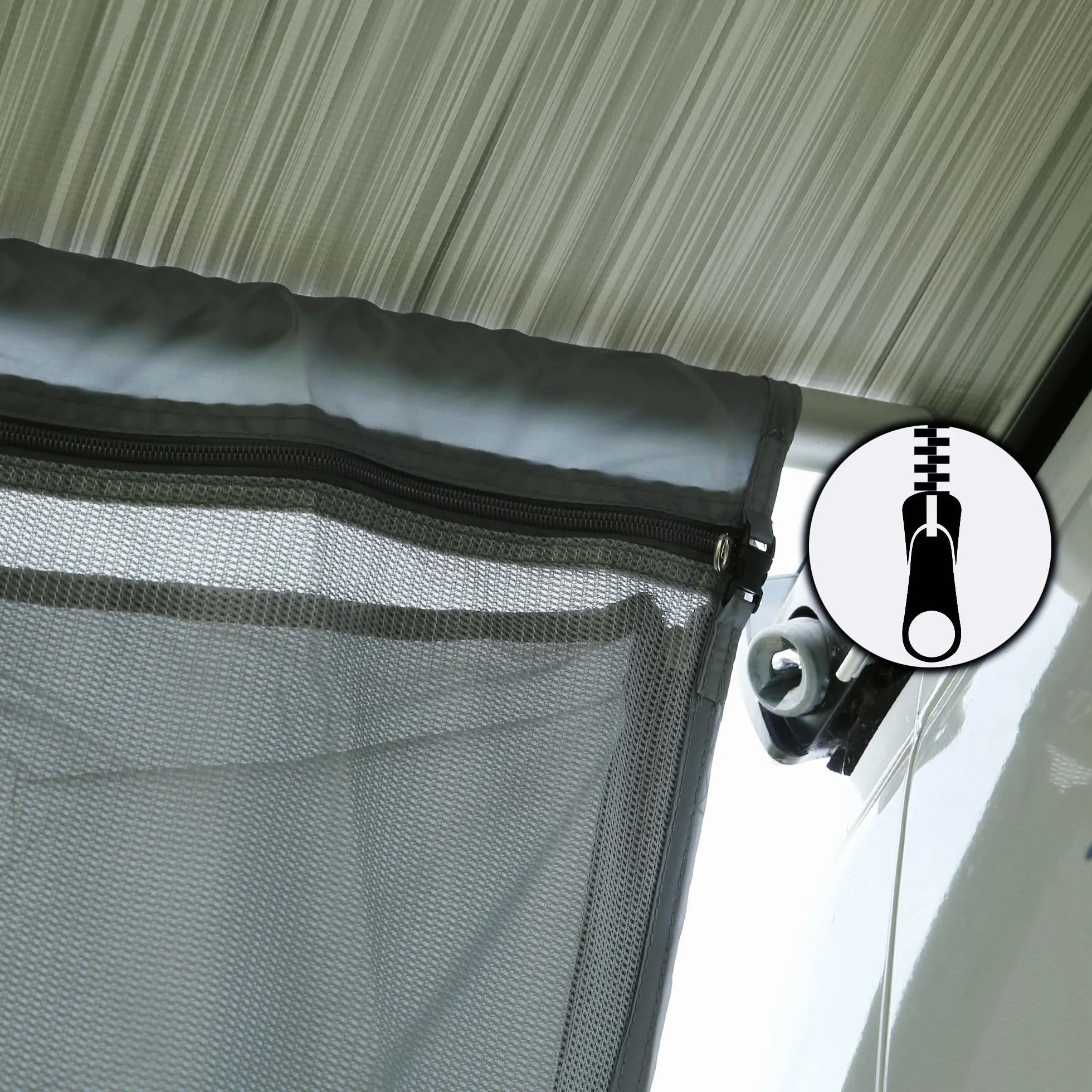 GEAR Sun & Rain Blocker Parete anteriore per tenda da sole, protezione UPF 50+, colonna d'acqua 3000 mm, 3 profili diametro 4,3, 6,2 e