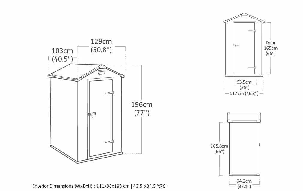 Keter Casetta Manor 4X3 Grigia Resina 128X94X196