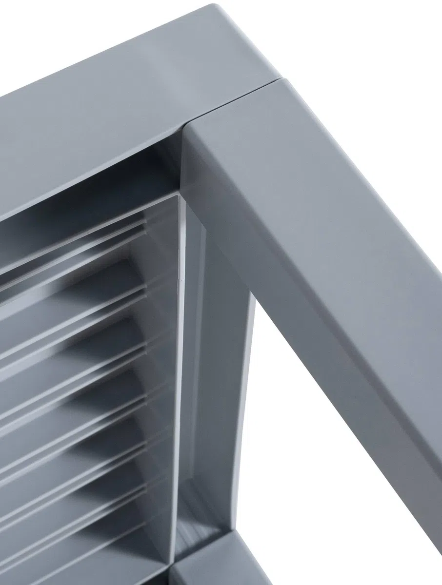 CLP Tavolo Giardino Quadrato Ocean Polipropilene Tavolino Giardino Plastica Resistente UV Grigio