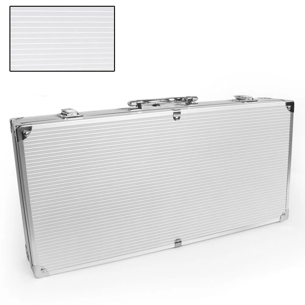 tectake® Set Barbecue Acciaio Inox, Accessori Barbecue con Valigetta Alluminio, Utensili Griglia, kit Barbecue Completo, Posate Barbecue, Spatola Pinza Forchettone, 18 Pezzi