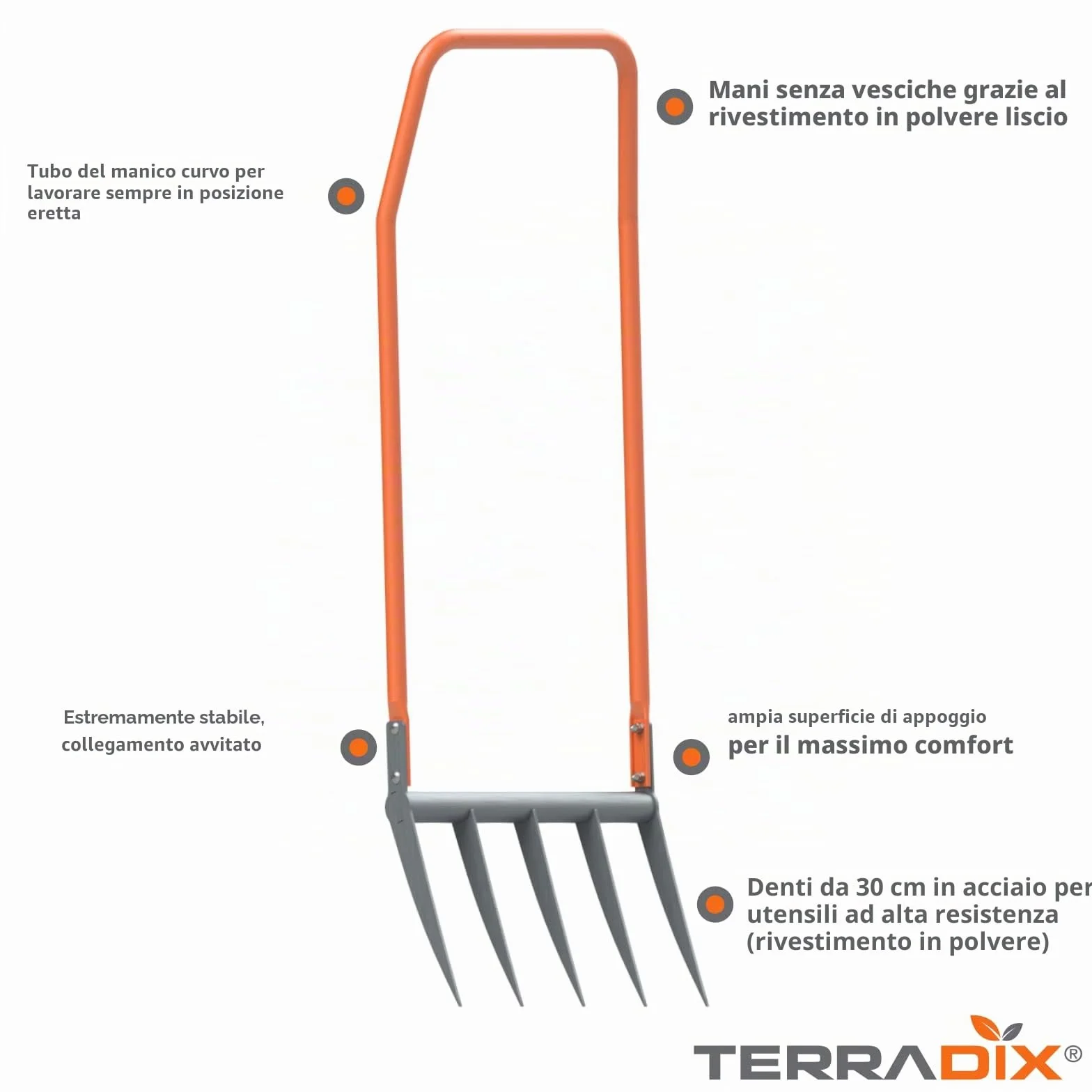 Forca vanga TERRADIX 5 x 300 - Larghezza di lavoro 50 cm- Lunghezza dei denti 30 cm