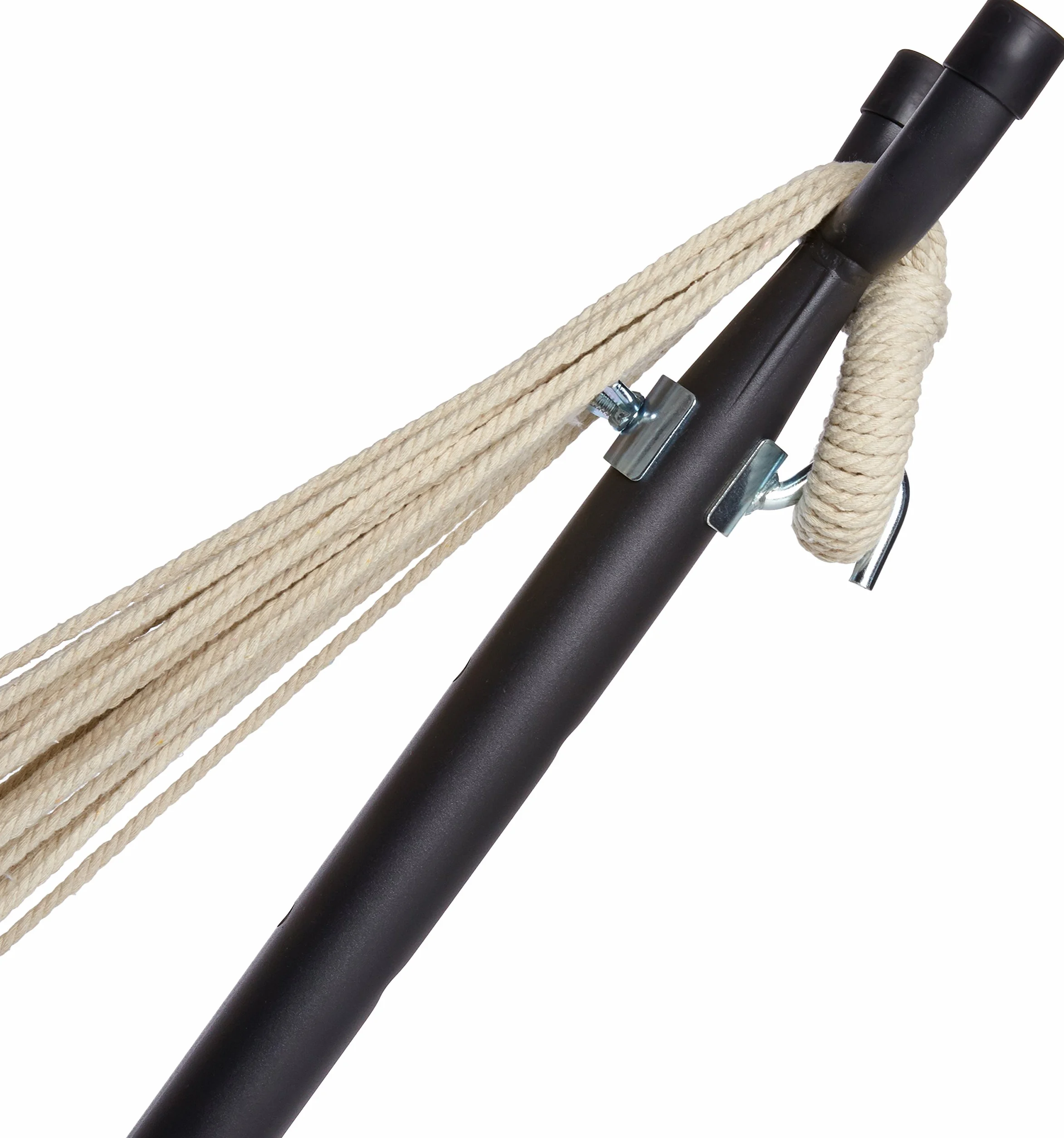 Amazon Basics Amaca in tessuto con struttura di sostegno per due persone, Variegato, 117 cm x 300 cm x 100 cm
