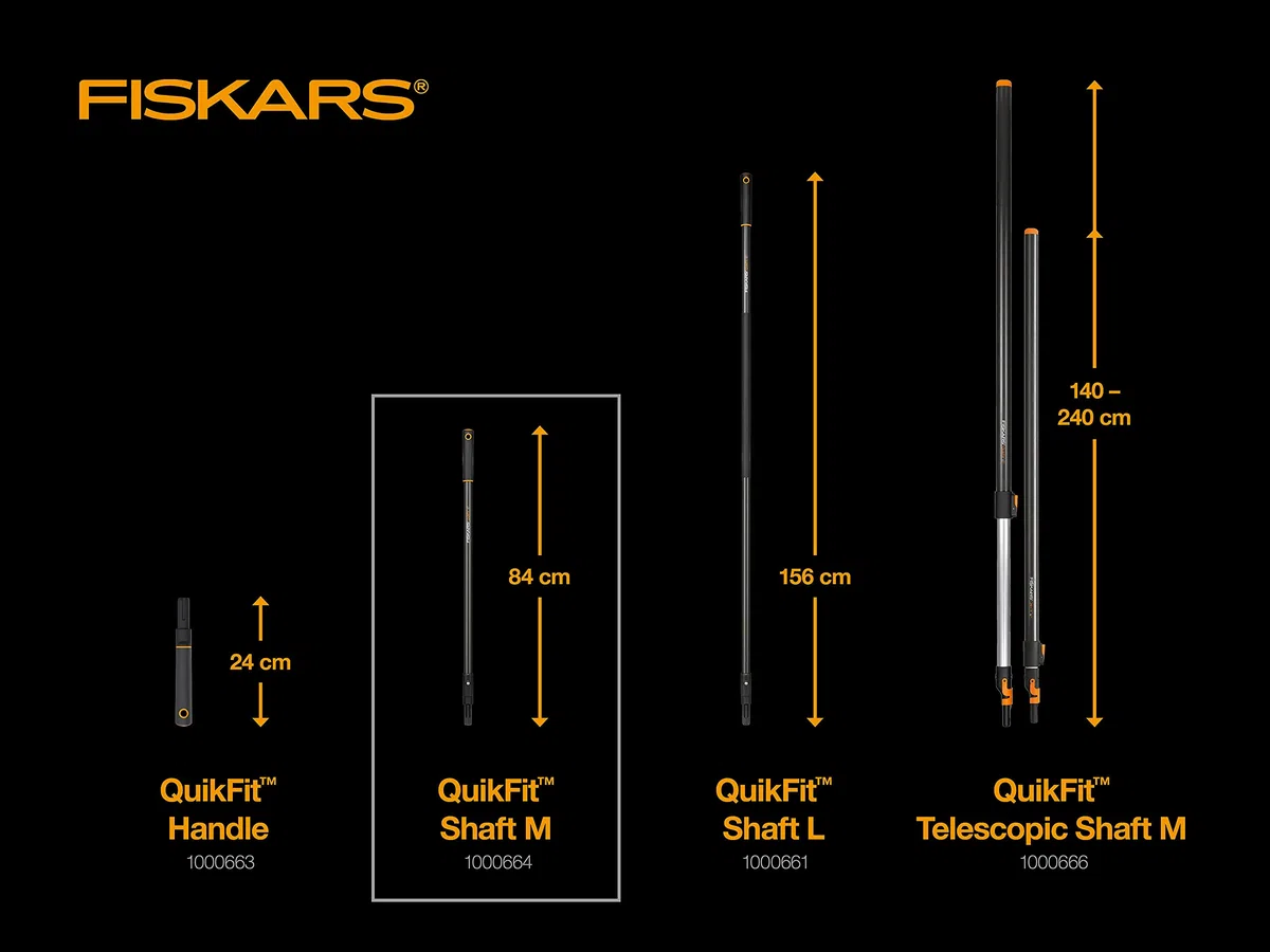 Fiskars Manico medio QuikFit 84 cm Alluminio Nero/Arancione