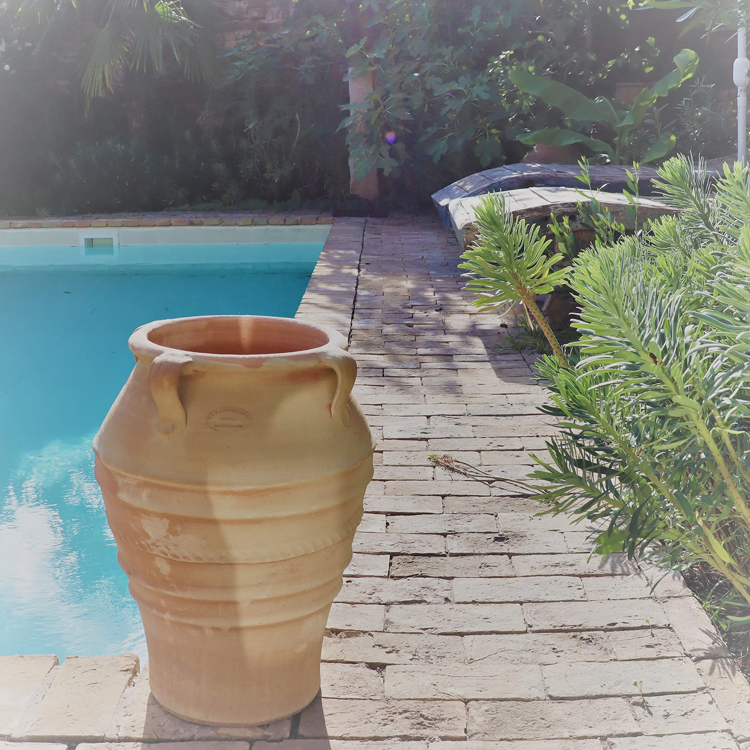 Palatina Werkstatt Esclusiva anfora in terracotta, 50 cm, 100% fatto a mano, bellezza inconfondibile per il vostro giardino e interni