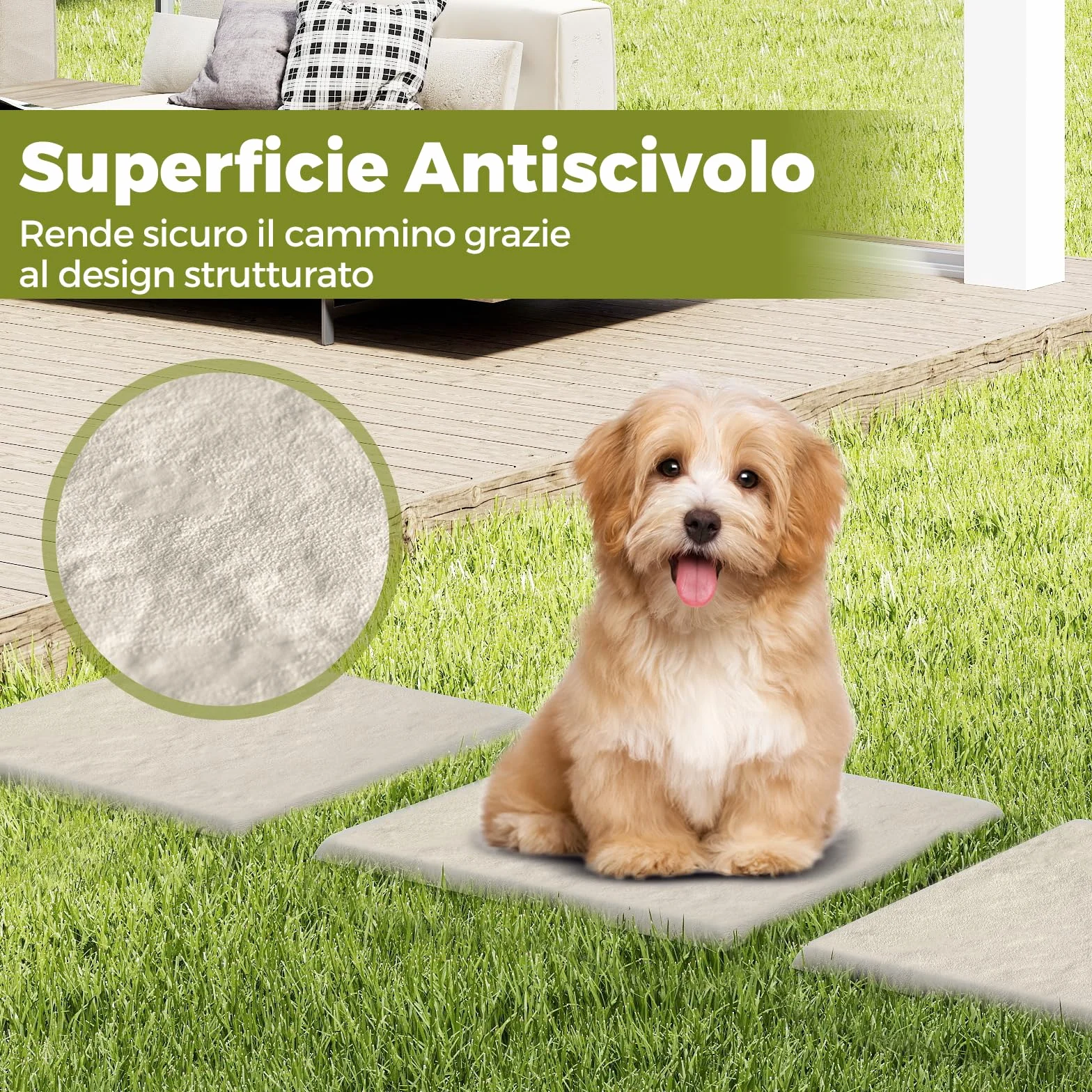 COSTWAY Set di 8 Pietre da Passo con Picchetti da Terra, Passerelle Decorative per Giardino, Pavimentazione Esterna Resistente a Tutte le Condizioni Meteorologiche per Prato e Giardino