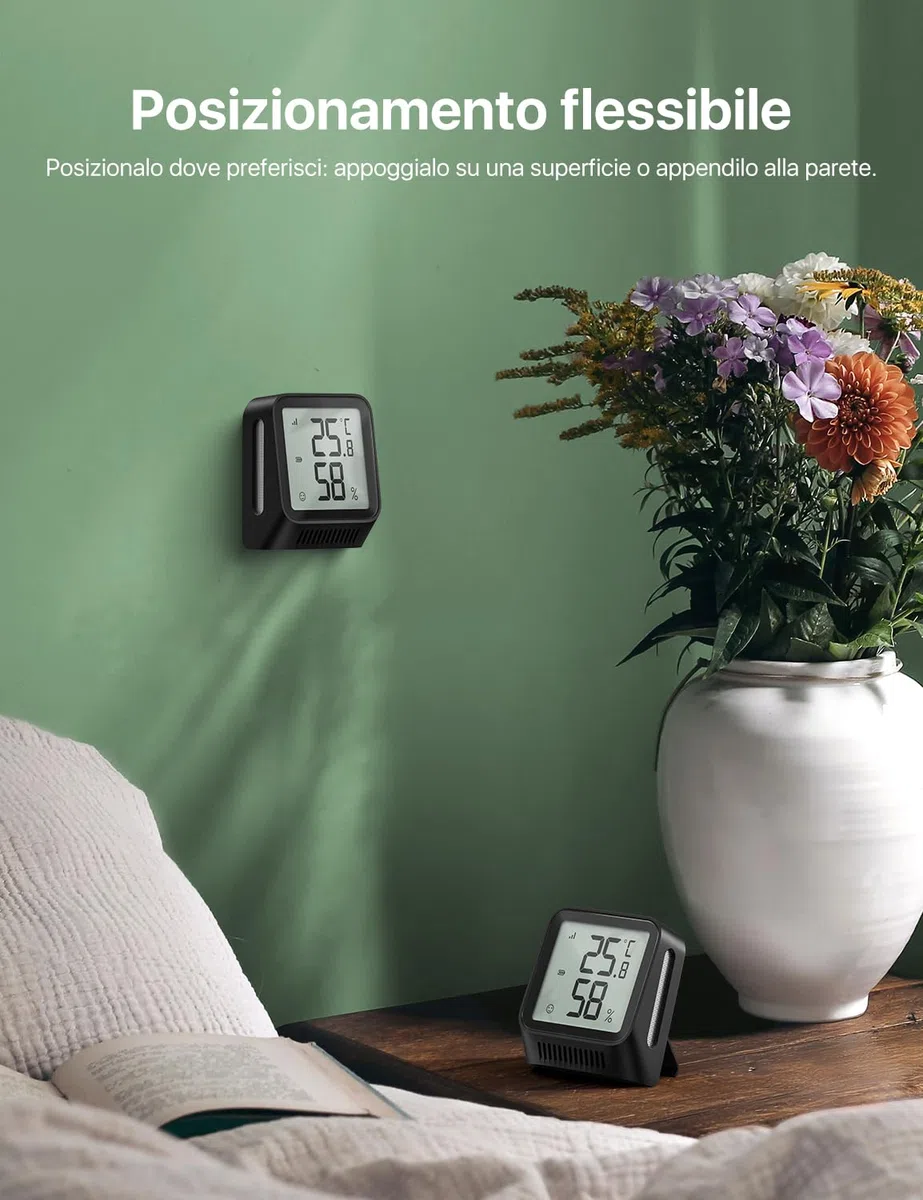 X-Sense Wi-Fi Igrometro Umidità degli Interni con Stazione Base SBS50, Termoigrometro Intelligente con Schermo LCD, Monitoraggio Remoto e Controllo App, Modello STH0A41