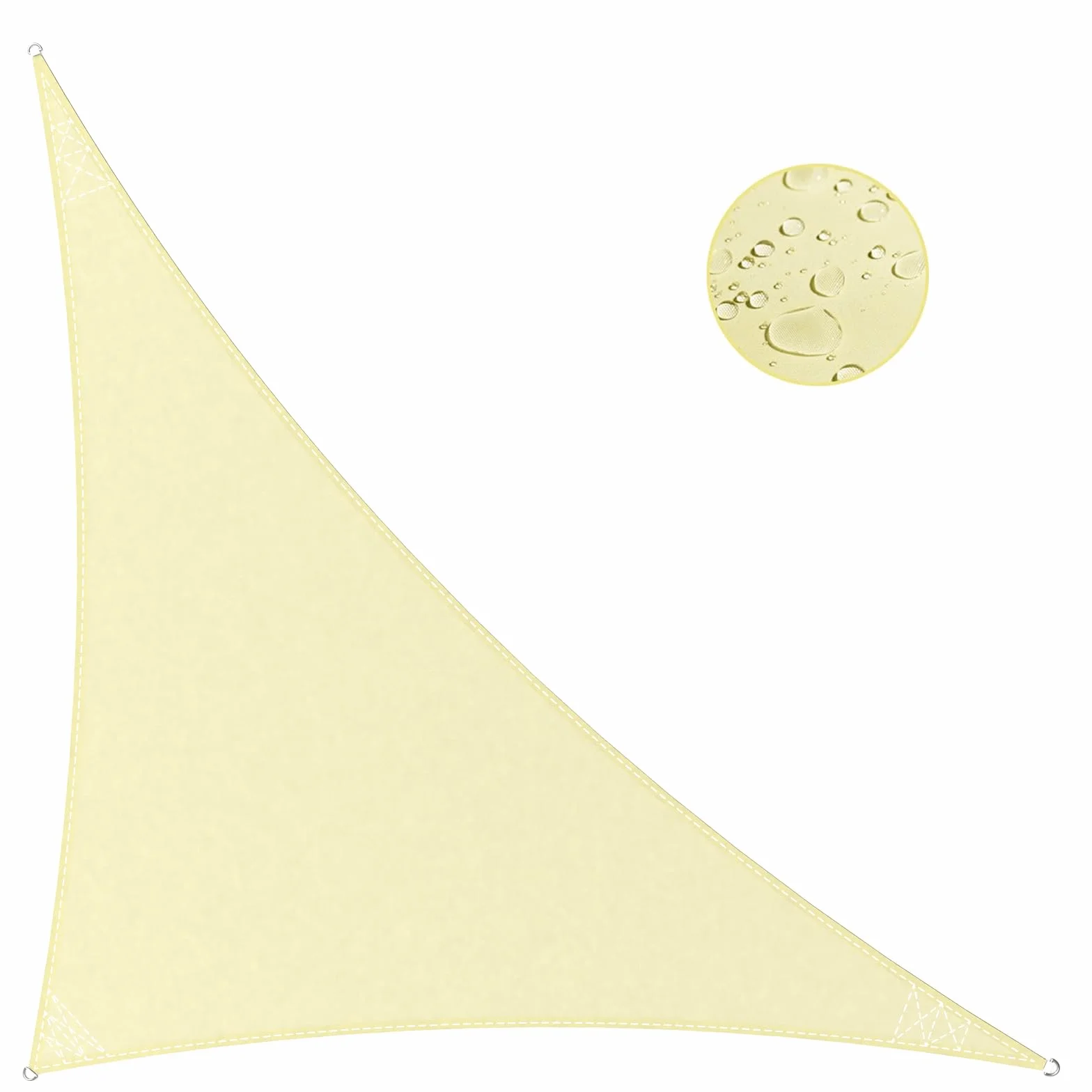 IOAOI Tenda a Vela Impermeabile Triangolare 3x4x5 m Protezione UV 98% per Esterno Giardino Terrazzo Giallo chiaro