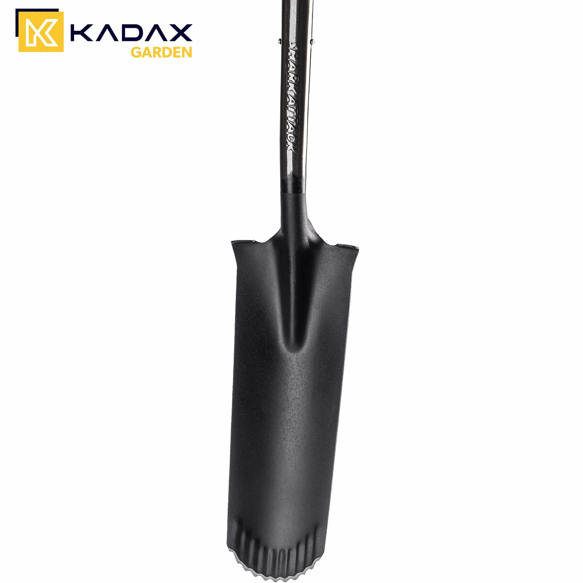 KADAX Pala per drenaggio, pala con manico a D e manico, leggera pala per drenaggio con denti, pala da giardino ergonomica, vanga per foro, 124 x 14 cm