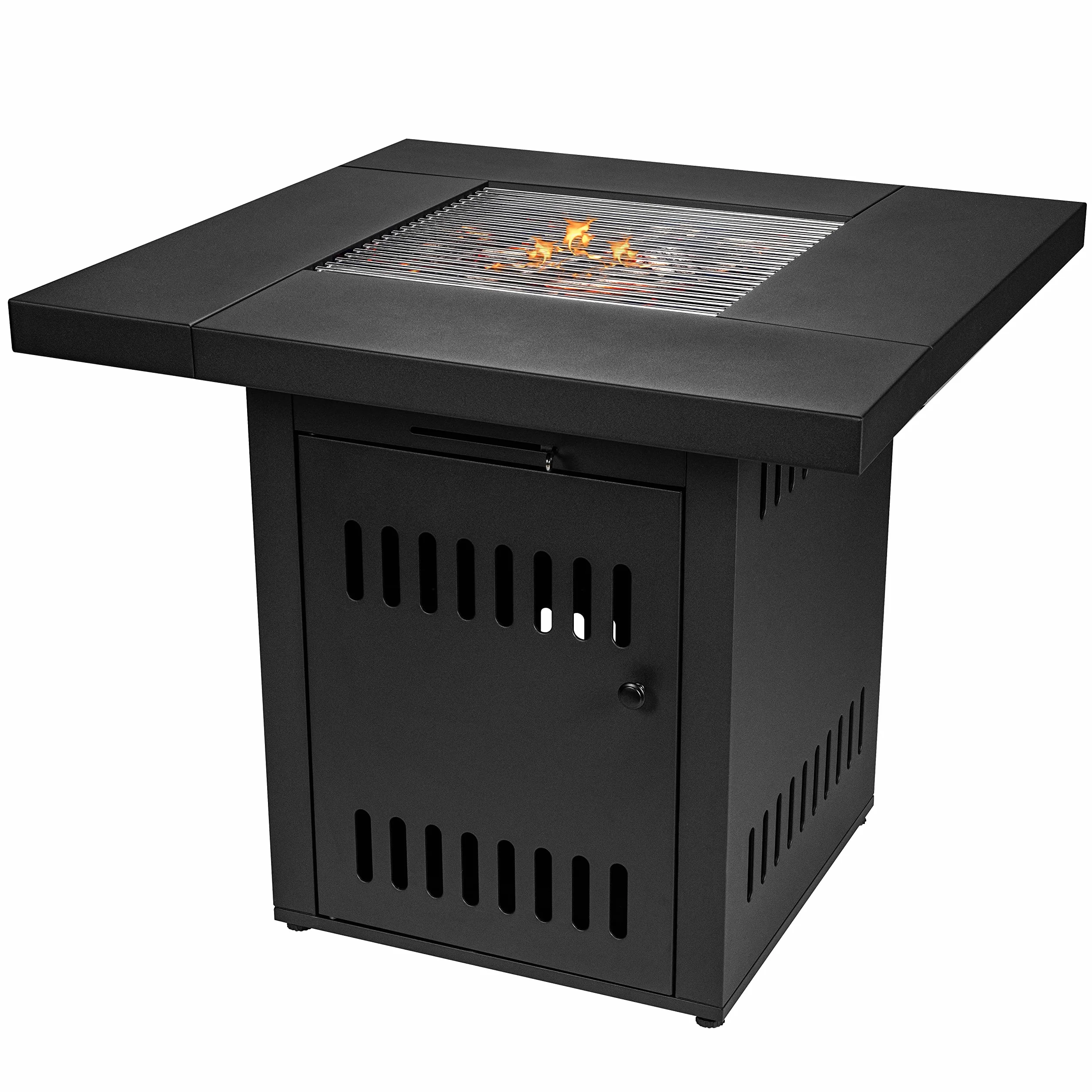 Ambiente Cube Tavolino da Fuoco a Carbone con Griglia per Barbecue Trasformabile in Tavolo da Giardino