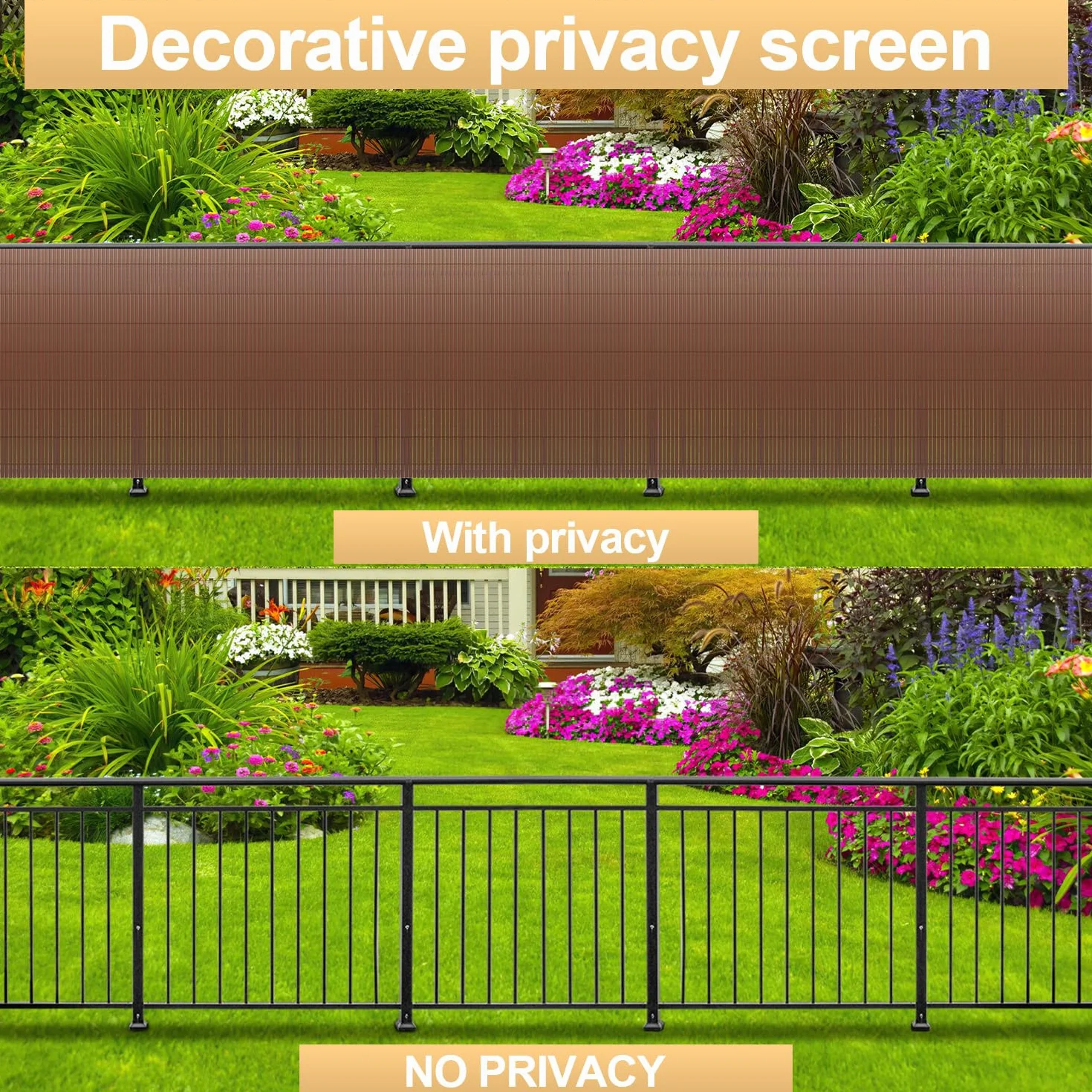 Paravista Giardino PVC 120 x 500 cm Recinzione Privacy Marrone