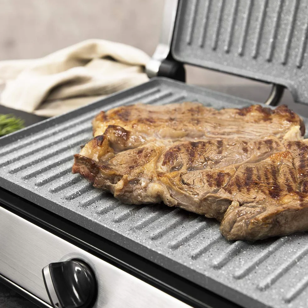 Cecotec Rock´n Grill 2400 Ultra Rapid 2400 W Rivestimento in pietra RockStone apertura 180º piastra superiore galleggiante