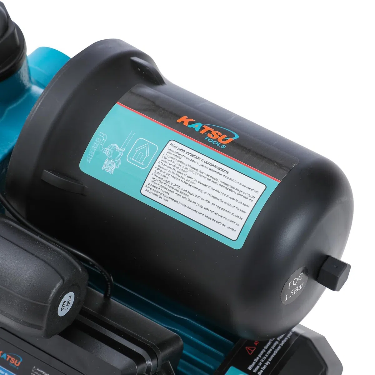 KATSU Pompa Booster Acqua 370W Pompa da Giardino, Controllo Automatico della Pressione, Autoadescante Adatta per Rubinetti Dell'acqua di Casa e Giardino 151436