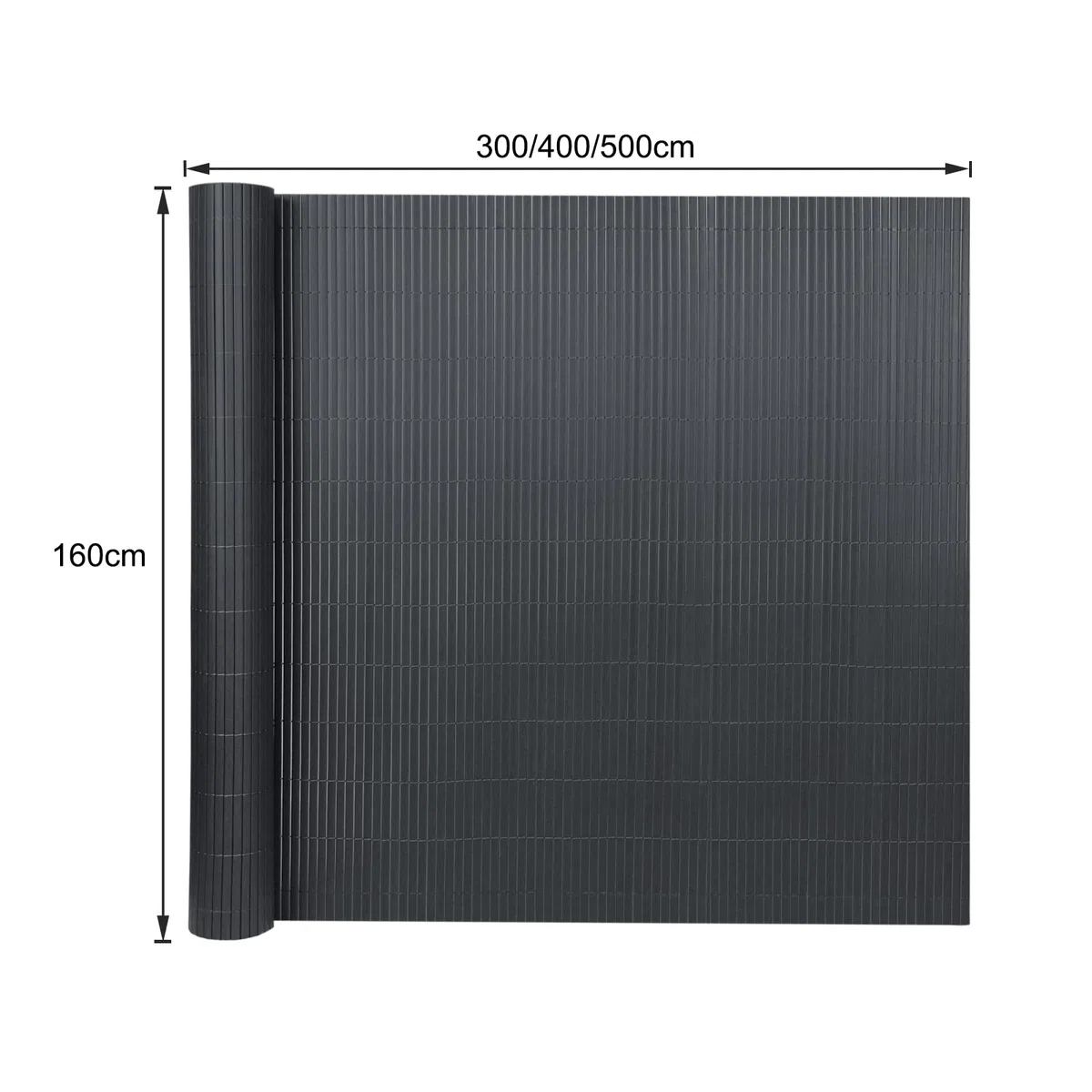 YUENFONG Paravento PVC 160x1000 cm Antracite per Balcone Giardino Terrazza