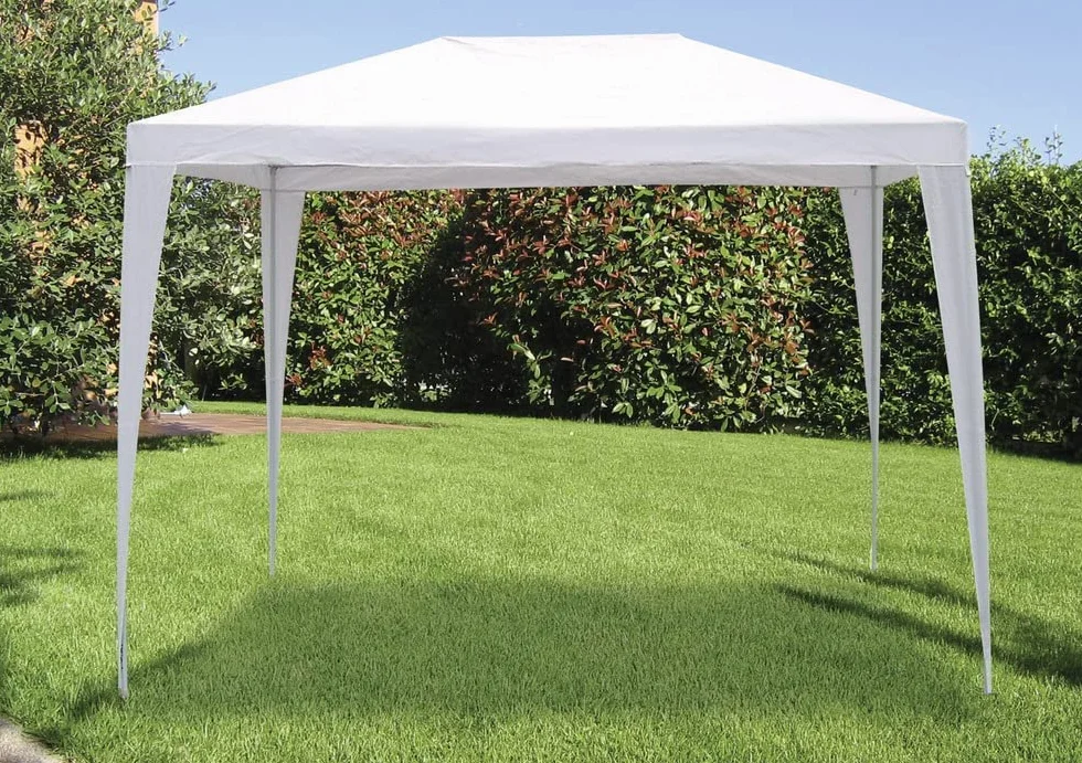 Gazebo 2x3 Metri Bianco con Telo in PE 105 gr/mq da Giardino