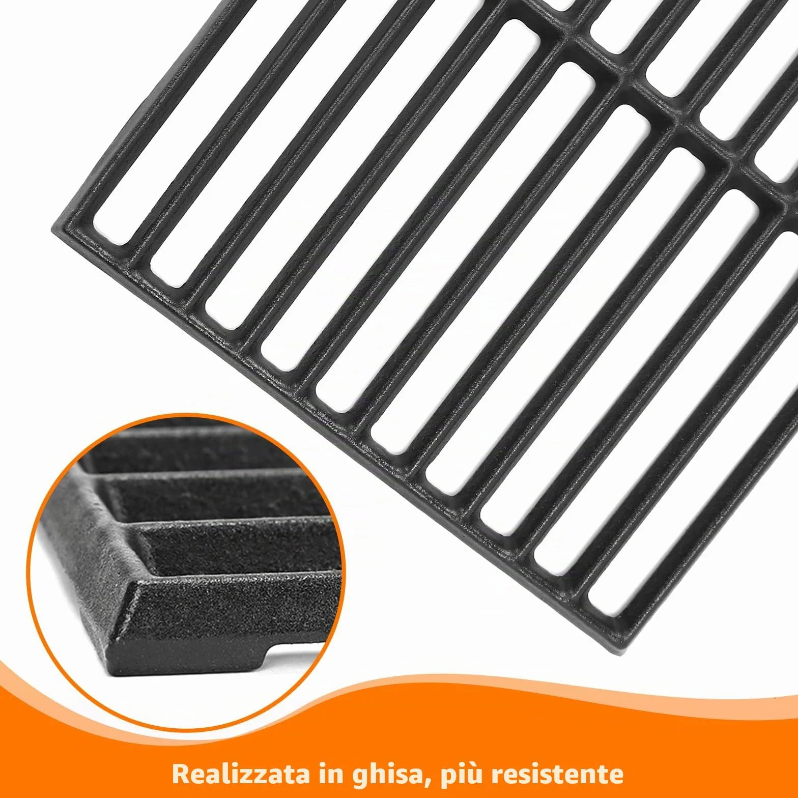 GFTIME Griglia in ghisa, 43 x 63 cm, per Enders Boston Pro 3, Enders Monroe Pro 3, Charbroil, Barbecook Siesta 310, Landmann Triton 3 & 4, Proficook PC-GG 1058/1059