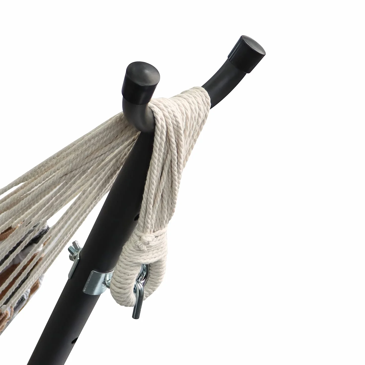 Amazon Basics Amaca in tessuto con struttura di sostegno per due persone, Variegato, 117 cm x 300 cm x 100 cm