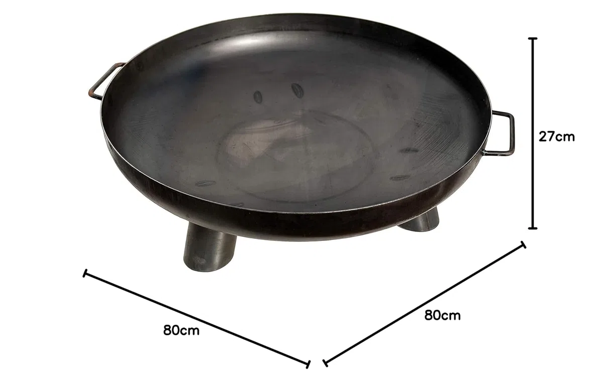 Braciere Coburg Ø 80 cm, Braciere da Giardino, Braciere da Esterno in Acciaio
