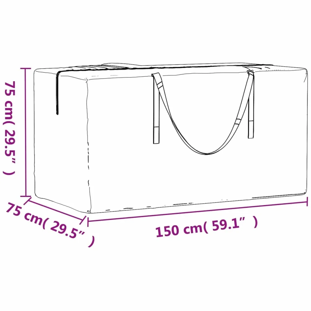vidaXL Borse Porta Cuscini Giardino Nere 150x75x75 cm Polietilene 2pz