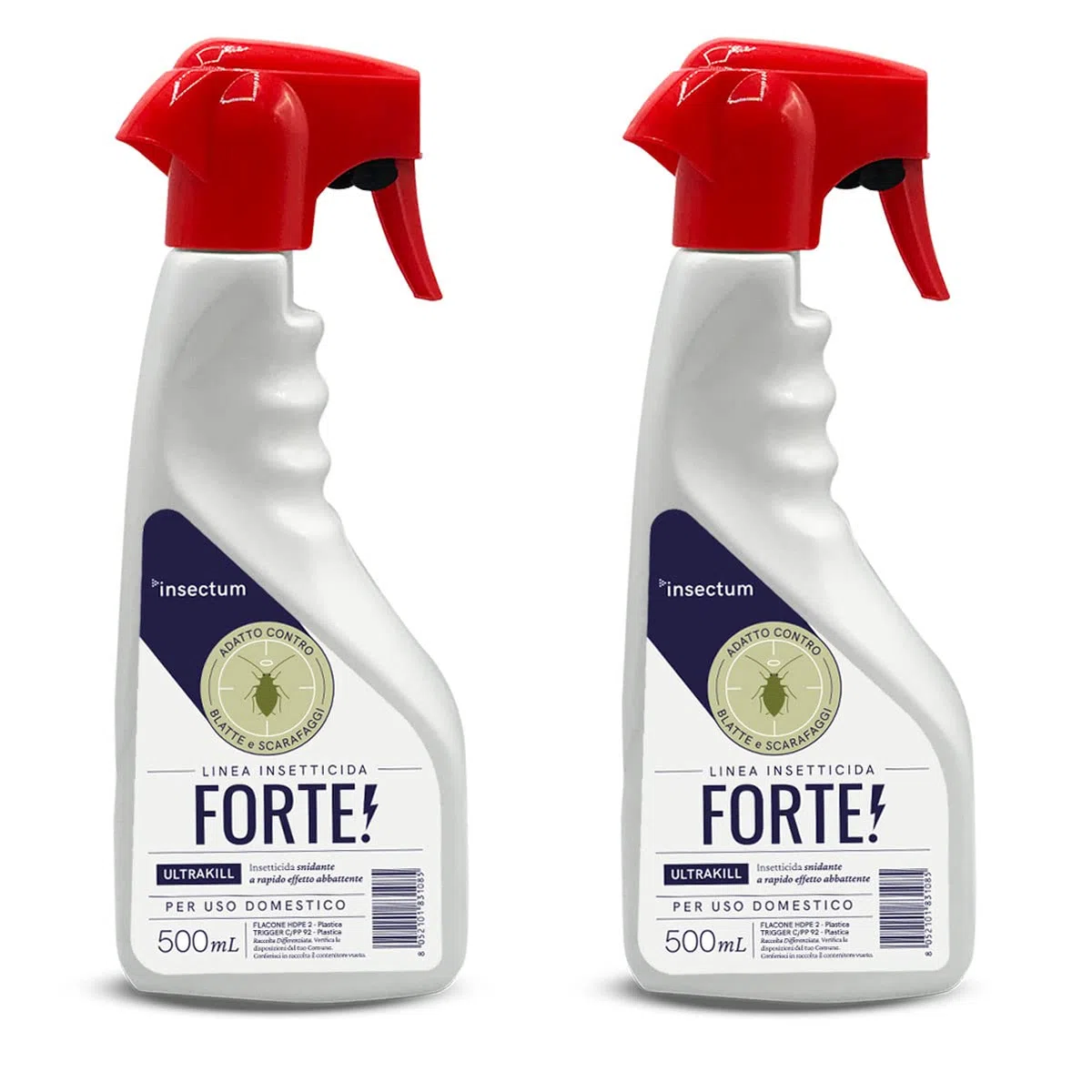 Spray blatte disinfestazione casa 2x500 ml - Coppia spray Anti scarafaggi e anti blatte a effetto abbattente - 2 bottiglie - Insetticida multinsetto antiscarafaggio e blatta