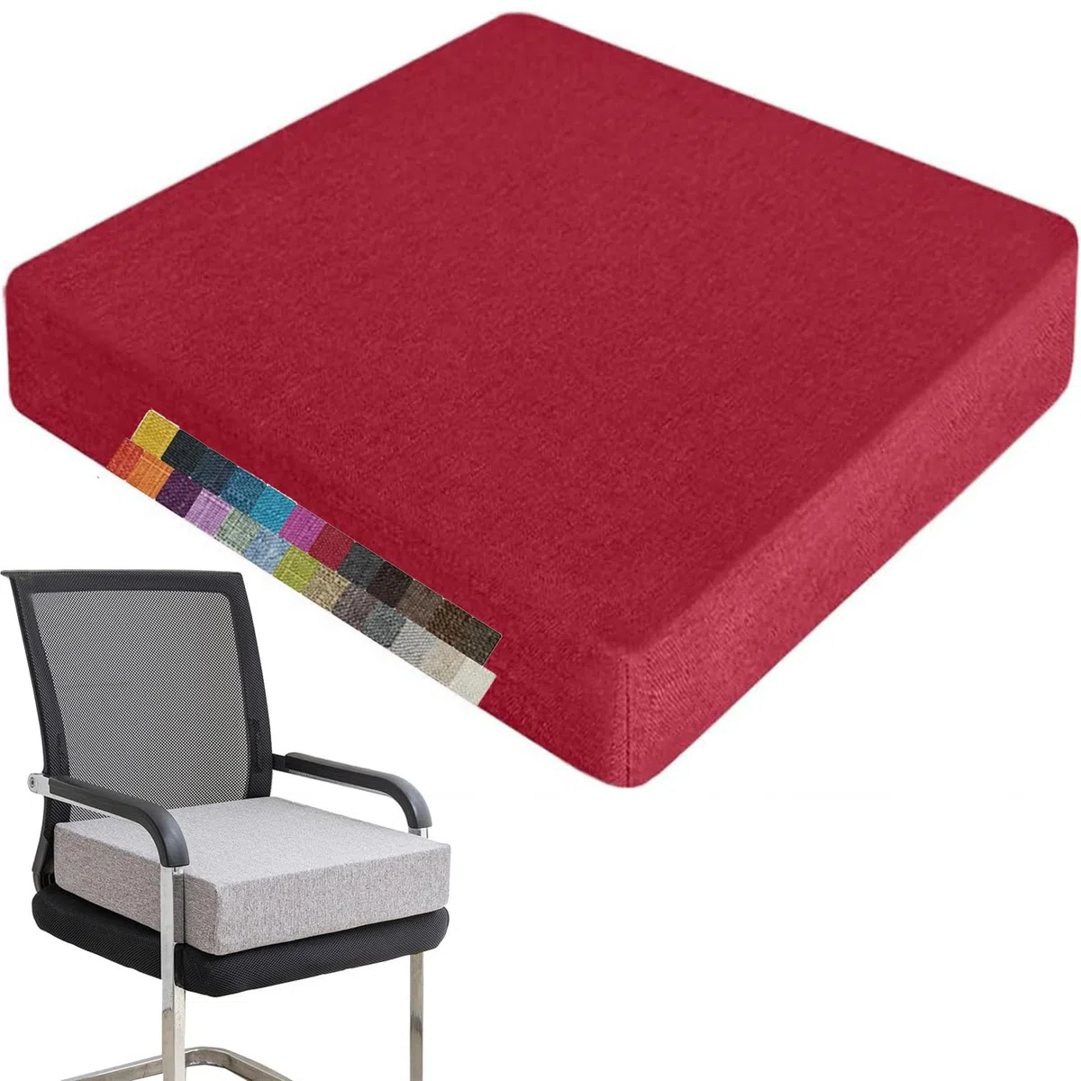 Cuscino Quadrato da Pavimento Memory Foam Antiscivolo Sfoderabili 55x55x15cm Interno Esterno