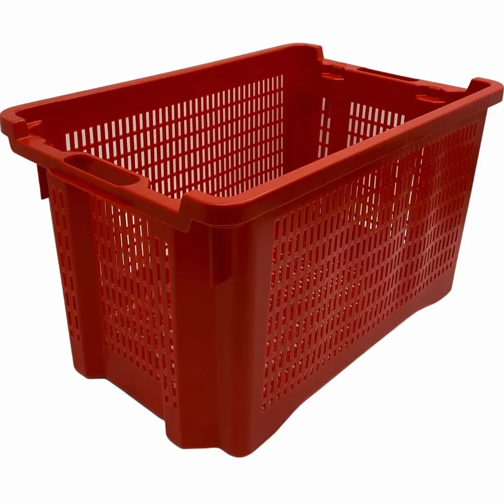 acquaverde | 10 Cassette Agricole con Fondo Traforato in Plastica 40 Litri (30 kg), Cesta per Raccolta Olive, Impilabili e Sovrapponibili, Con Manici, cm. 56x35x31