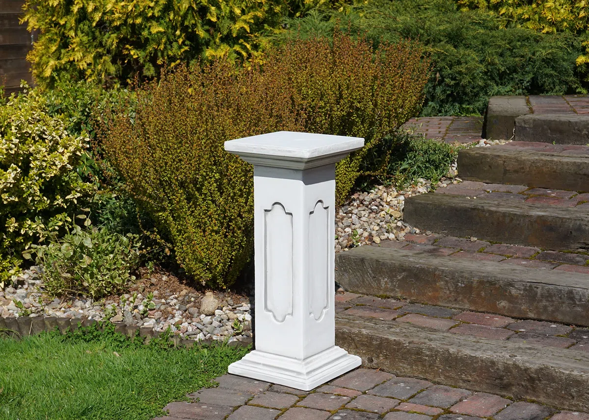 Podio con rilievi in grès per esterni base in pietra 82 cm 34x34 cm 70 kg grigio resistente al gelo