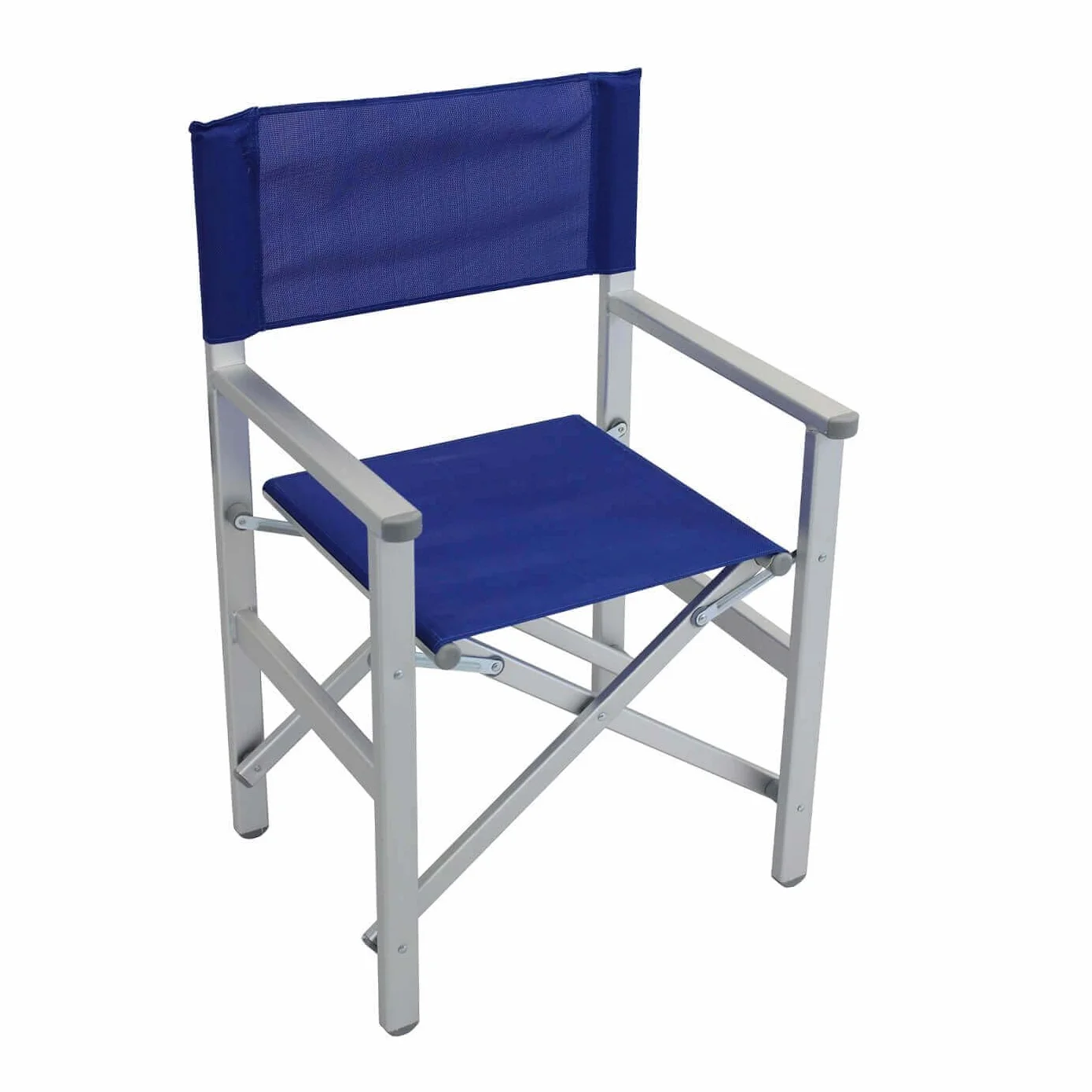 Milani Home Poltrona da Spiaggia Campeggio Alluminio Textilene Pieghevole Outdoor Blu