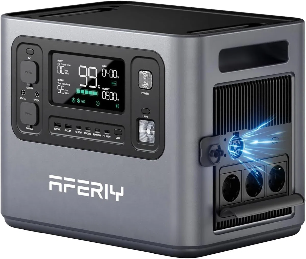 AFERIY Nuovo 2025 Stazione Elettrica Portatile 2800W 2048Wh LiFePO4 Ricarica Rapida in 1,5H, 220V-240V, UPS, Espandibile a 10,24 kWh, Generatore Elettrico Portatile per Campeggio Ufficio Casa