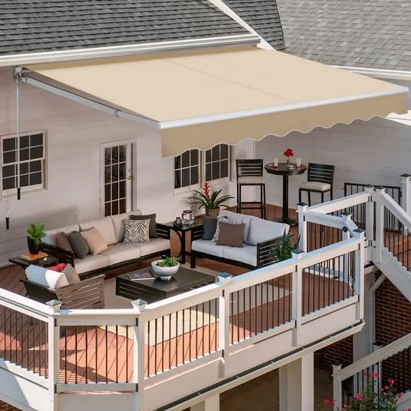 Yaheetech Tenda da Sole Avvolgibile Impermeabile 250 x 200 cm Beige