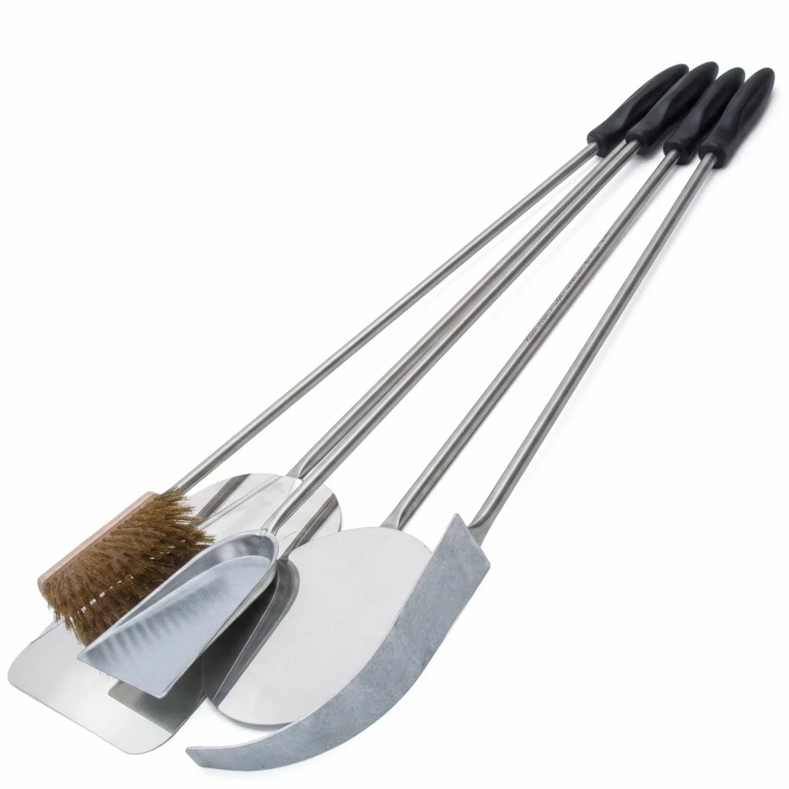 Giemme Set Completo Pale da Pizza Acciaio 33 cm Forno 100-110 cm Pala Rettangolare 33×38 cm Palino Tondo Ø22 cm Manico 112 cm