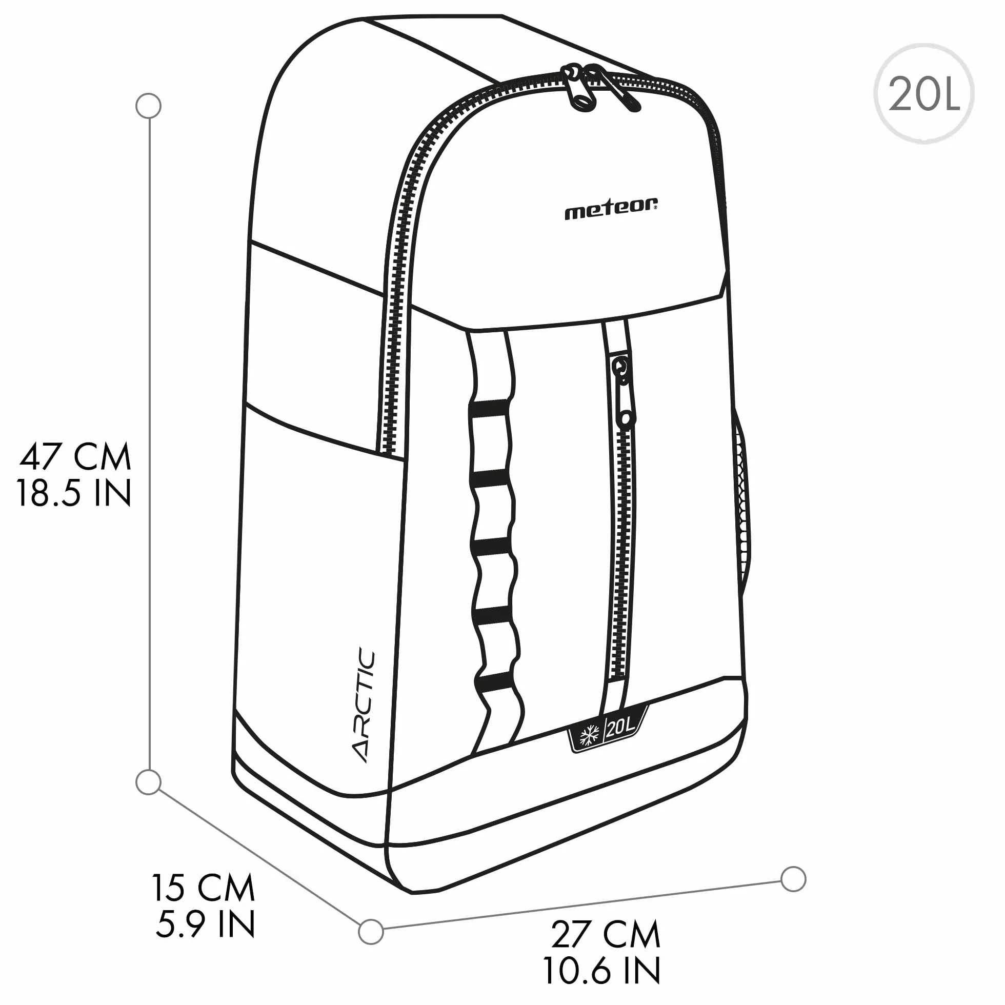 Meteor Zaino Isoterma Termico 20 L per Picnic Campeggio Barbecue Alimenti