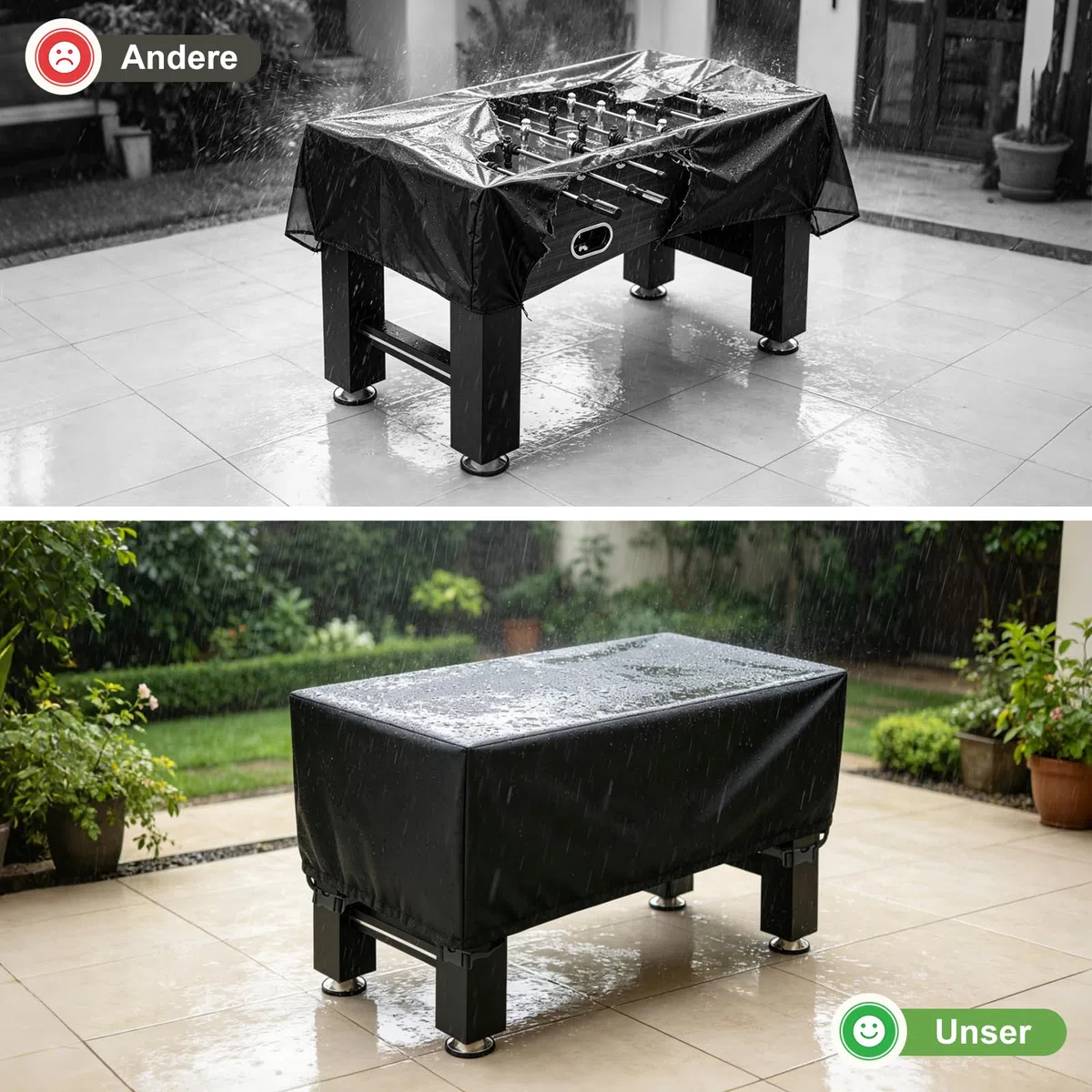 Copertura per calcetto da tavolo, 420D, Oxford, per calci balilla e tensioni, per adulti, impermeabile, resistente alle intemperie, 160 x 115 x 50 cm